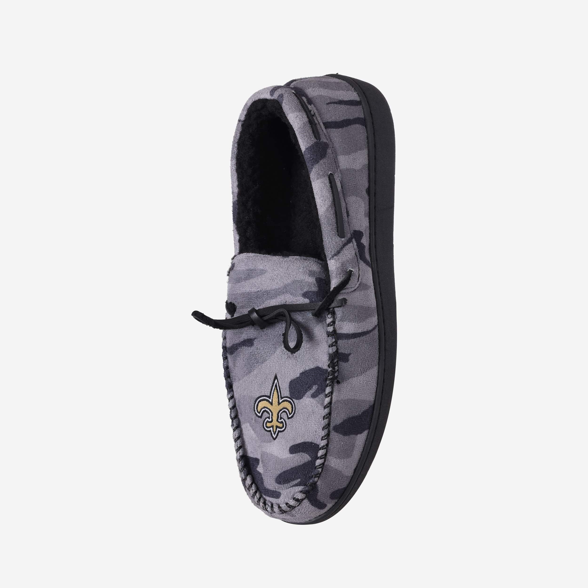 New Orleans Saints Printed Camo Moccasin Slipper 2 New Orleans Saints Printed Camo Moccasin Slipper