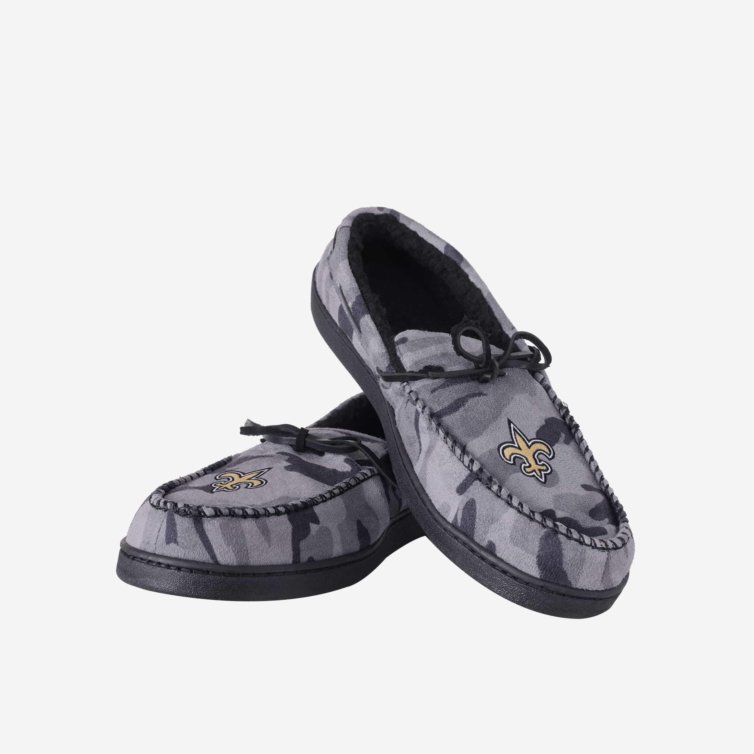 New Orleans Saints Printed Camo Moccasin Slipper 3 New Orleans Saints Printed Camo Moccasin Slipper