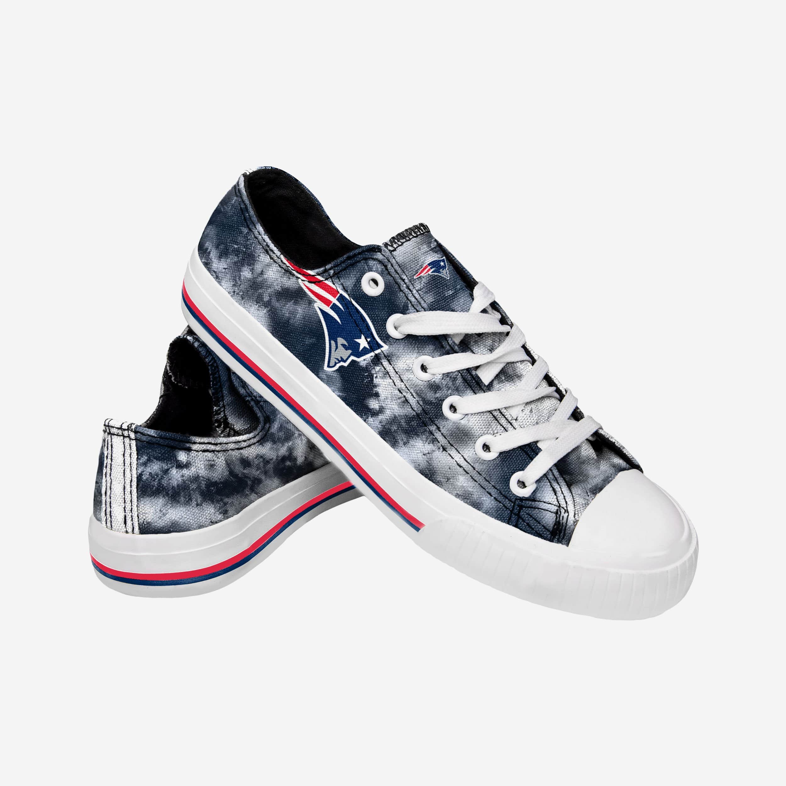 New England Patriots Womens Low Top Tie-Dye Canvas Shoe 1 New England Patriots Womens Low Top Tie-Dye Canvas Shoe