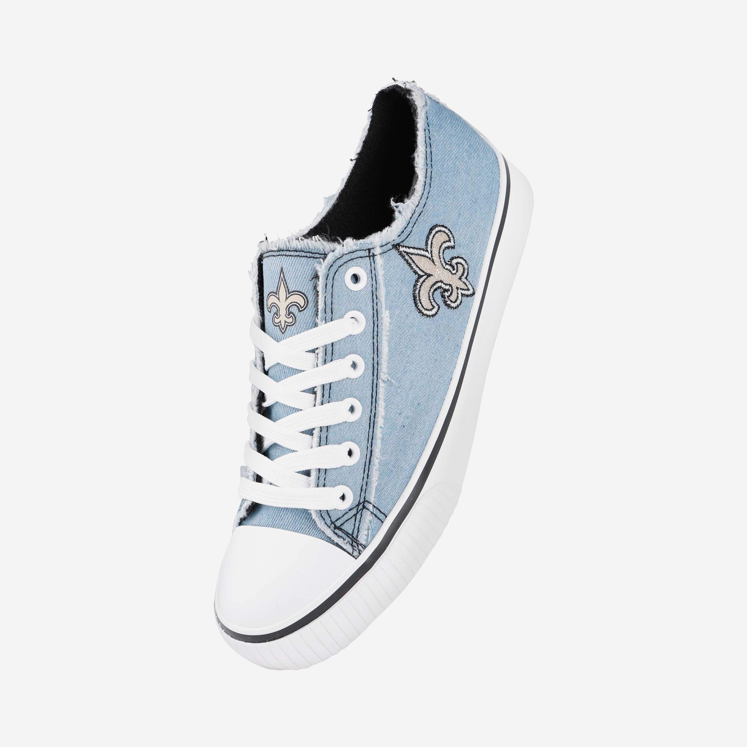 New Orleans Saints Womens Denim Low Top Canvas Shoe 2 New Orleans Saints Womens Denim Low Top Canvas Shoe