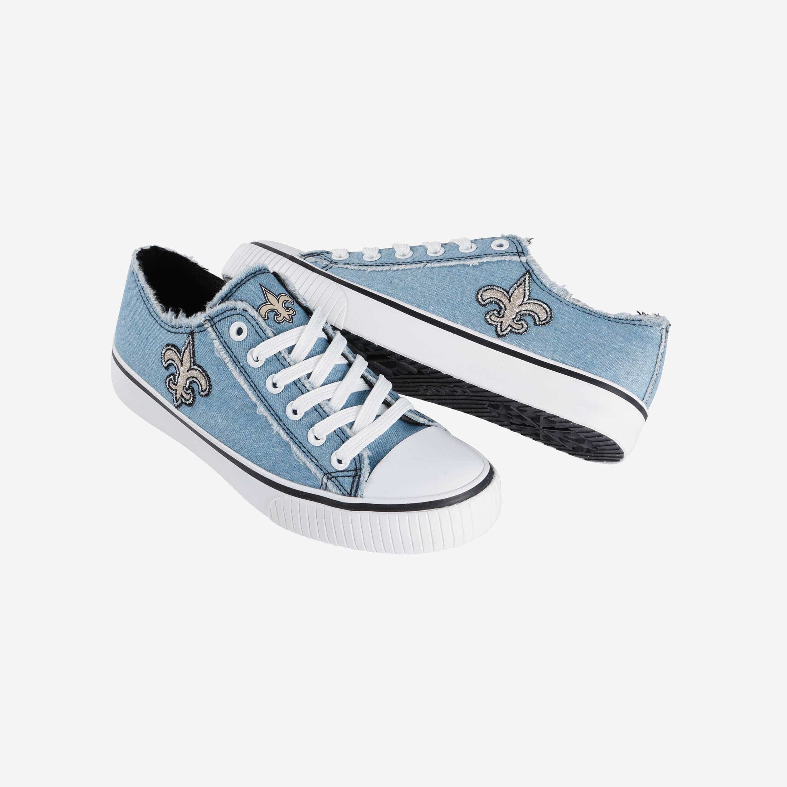 New Orleans Saints Womens Denim Low Top Canvas Shoe 4 New Orleans Saints Womens Denim Low Top Canvas Shoe