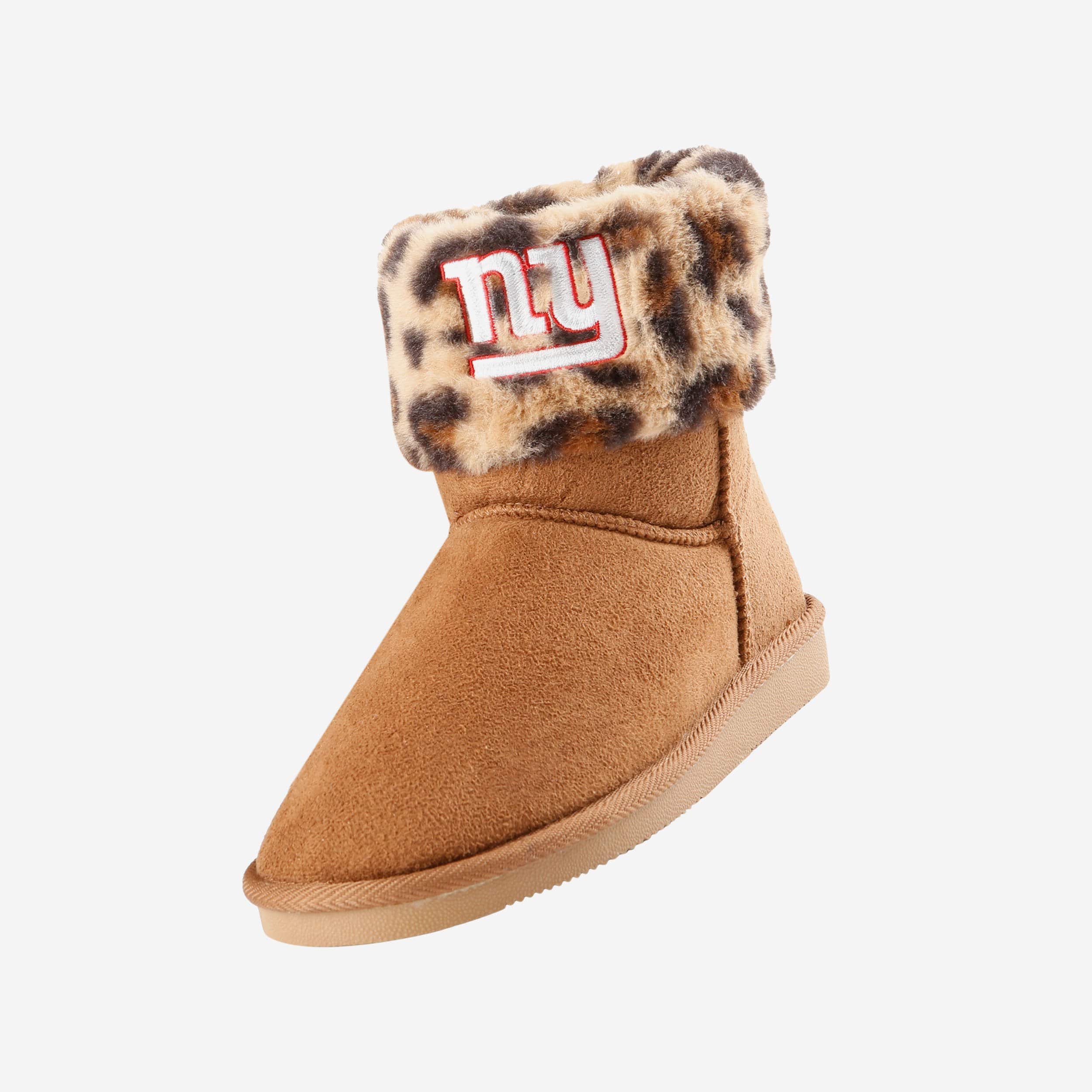 New York Giants Womens Cheetah Fur Boot