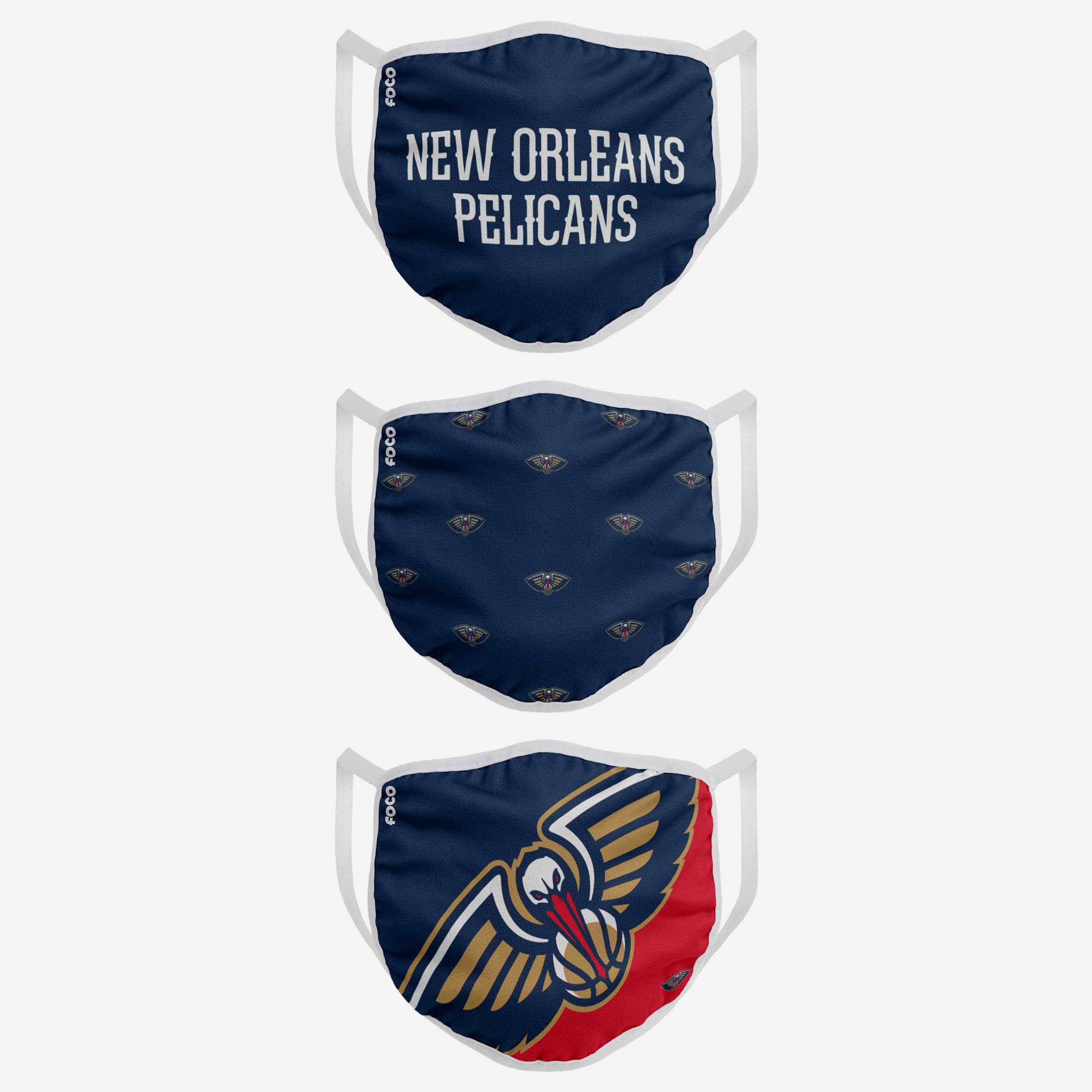New Orleans Pelicans 3 Pack Face Cover 2 New Orleans Pelicans 3 Pack Face Cover