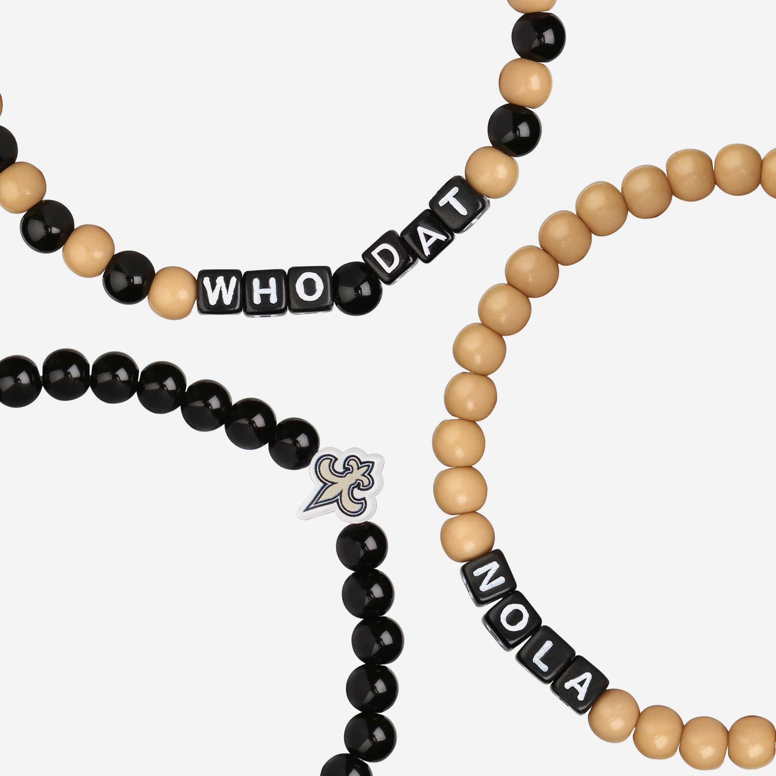 New Orleans Saints 3 Pack Beaded Friendship Bracelet 1 New Orleans Saints 3 Pack Beaded Friendship Bracelet