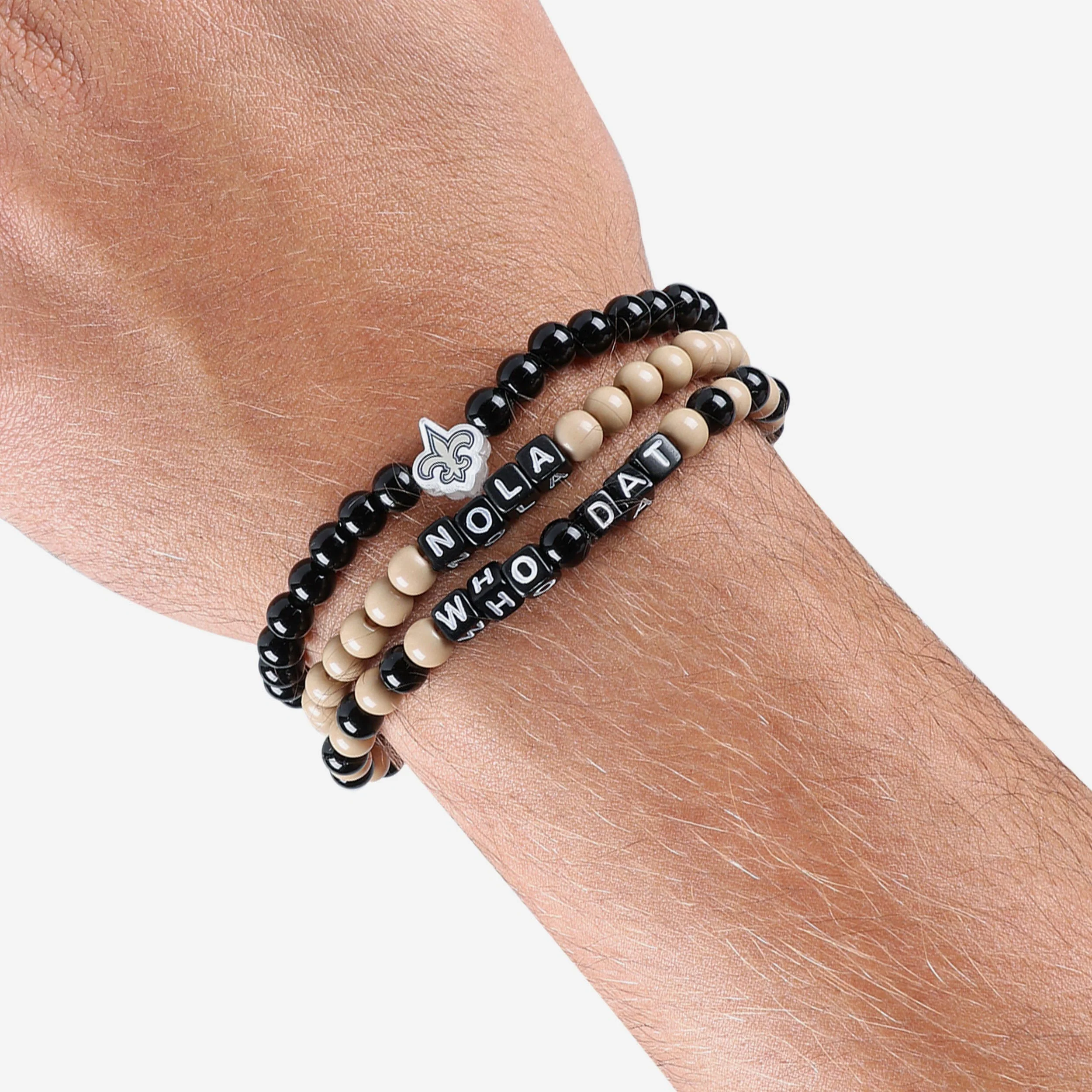 New Orleans Saints 3 Pack Beaded Friendship Bracelet 3 New Orleans Saints 3 Pack Beaded Friendship Bracelet