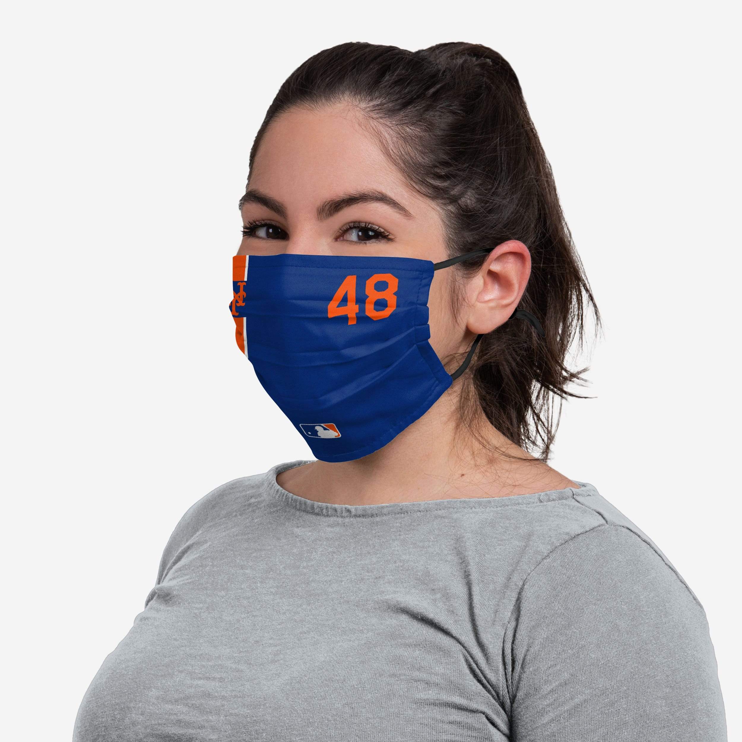 Jacob deGrom New York Mets On-Field Adjustable Blue & Orange Face Cover 3 Jacob deGrom New York Mets On-Field Adjustable Blue & Orange Face Cover