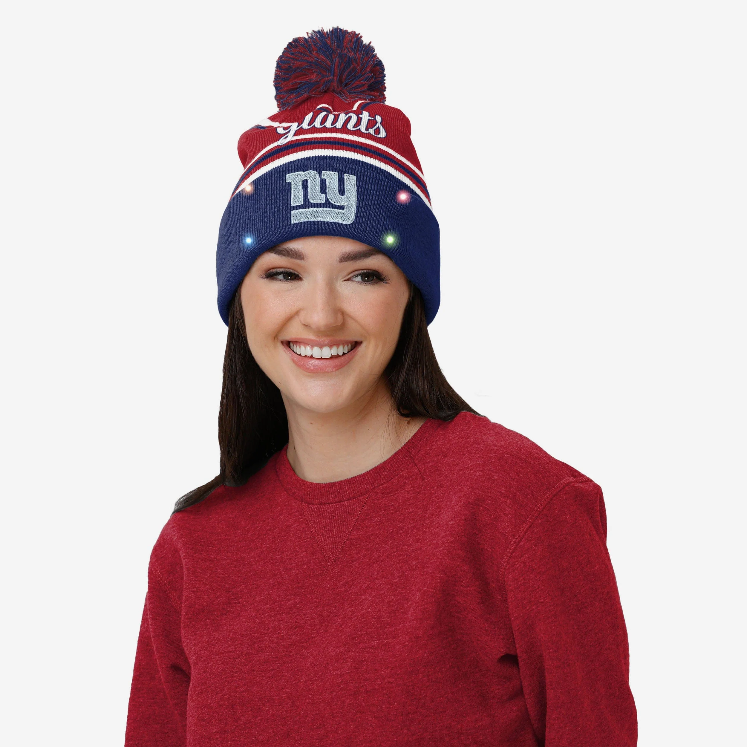 New York Giants Womens Wordmark Script Light Up Beanie 3 New York Giants Womens Wordmark Script Light Up Beanie