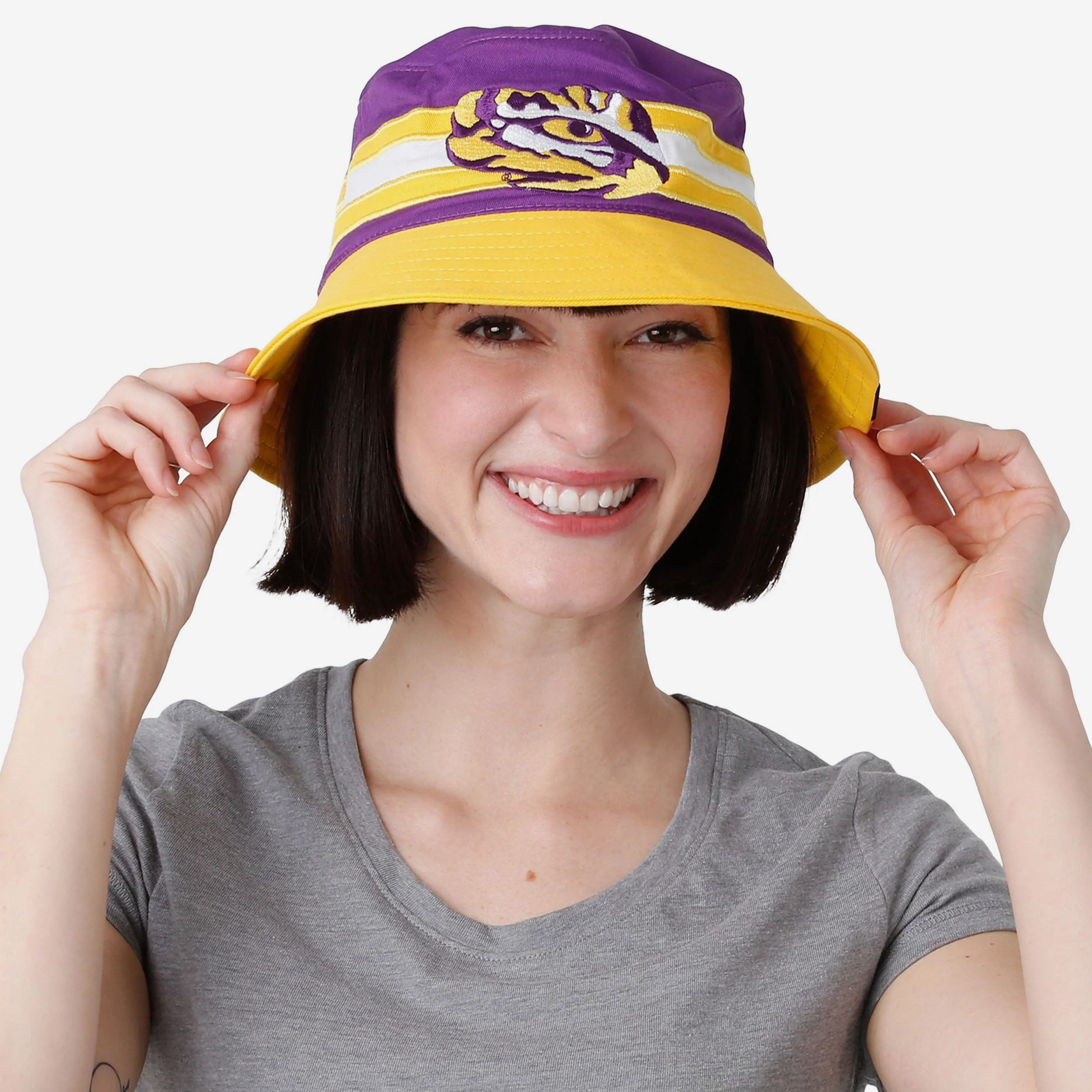 LSU Tigers Team Stripe Bucket Hat 2 LSU Tigers Team Stripe Bucket Hat