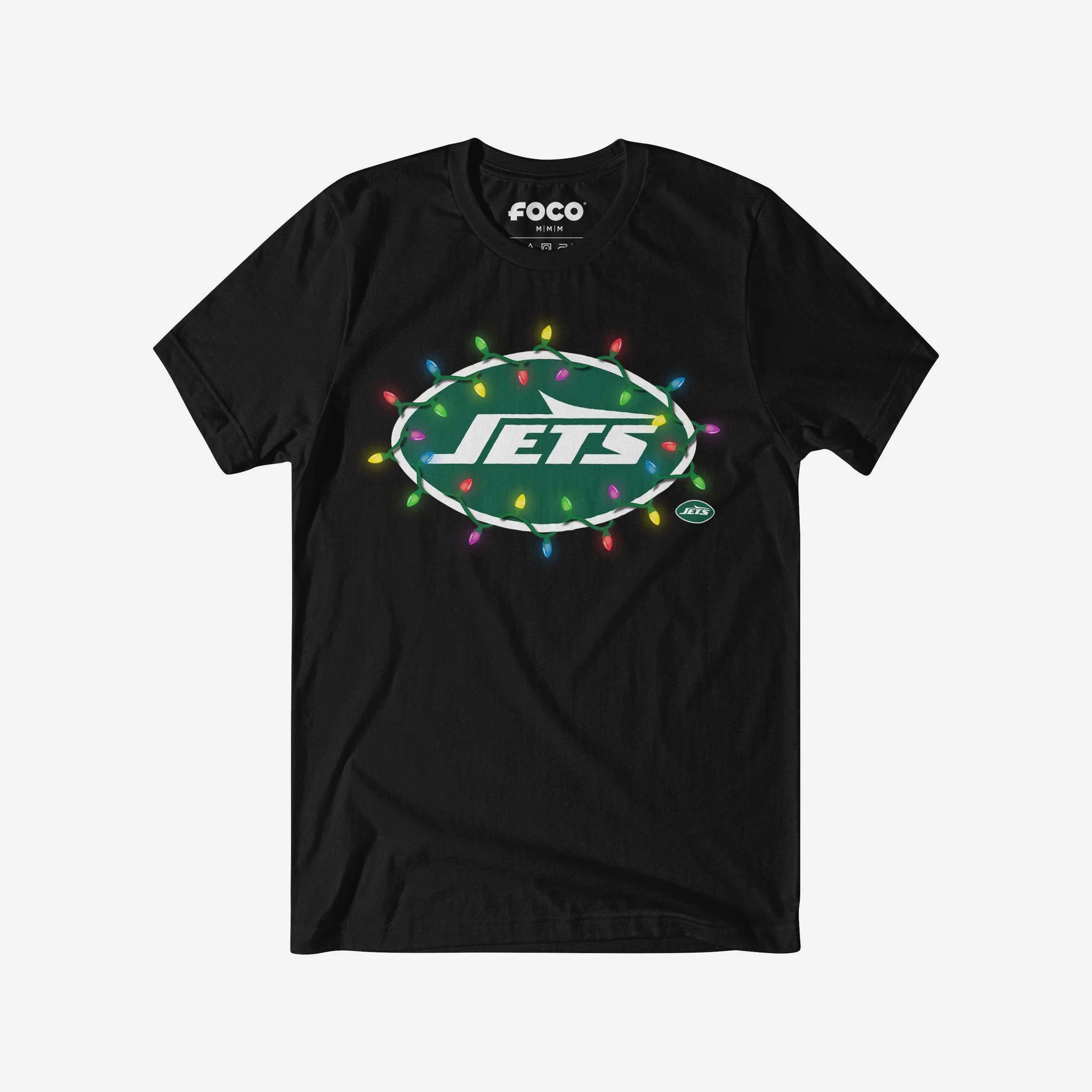 New York Jets Primary Logo Holiday Lights T-Shirt