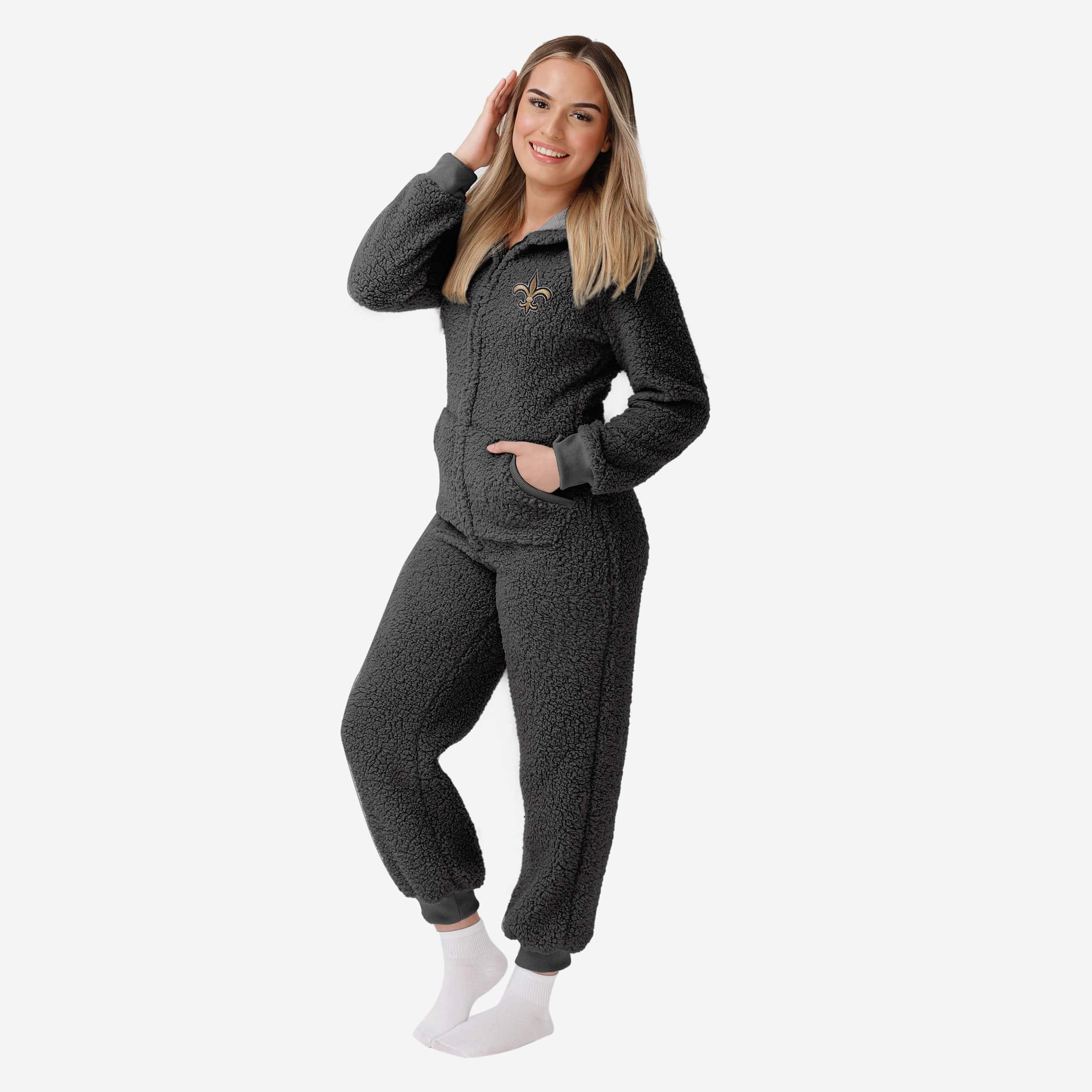 New Orleans Saints Womens Sherpa One Piece Pajamas