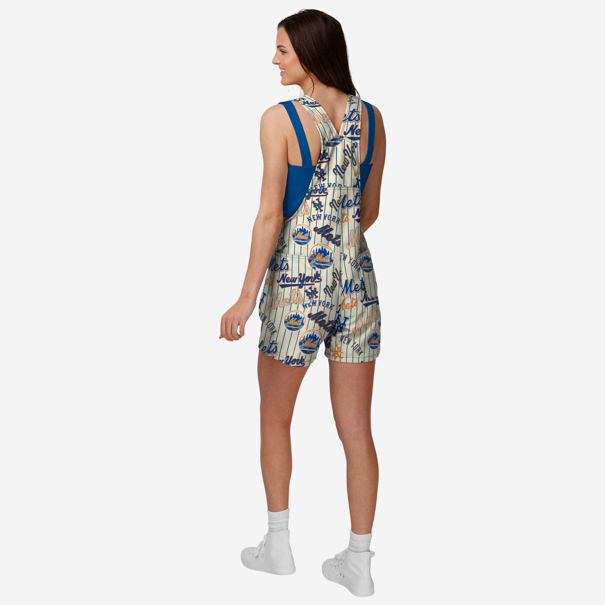 New York Mets Womens Historic Print Bib Shortalls 2 New York Mets Womens Historic Print Bib Shortalls