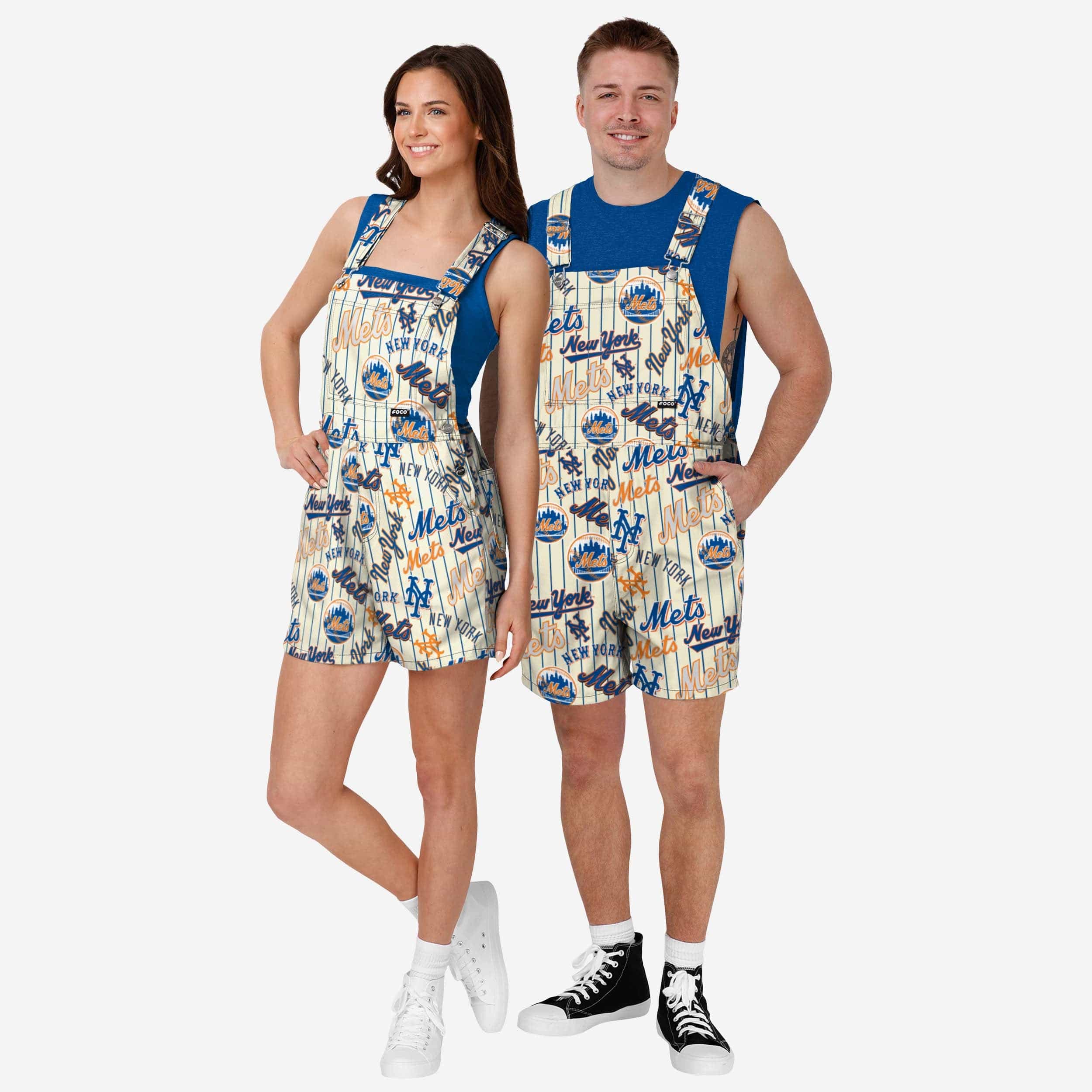 New York Mets Womens Historic Print Bib Shortalls 3 New York Mets Womens Historic Print Bib Shortalls