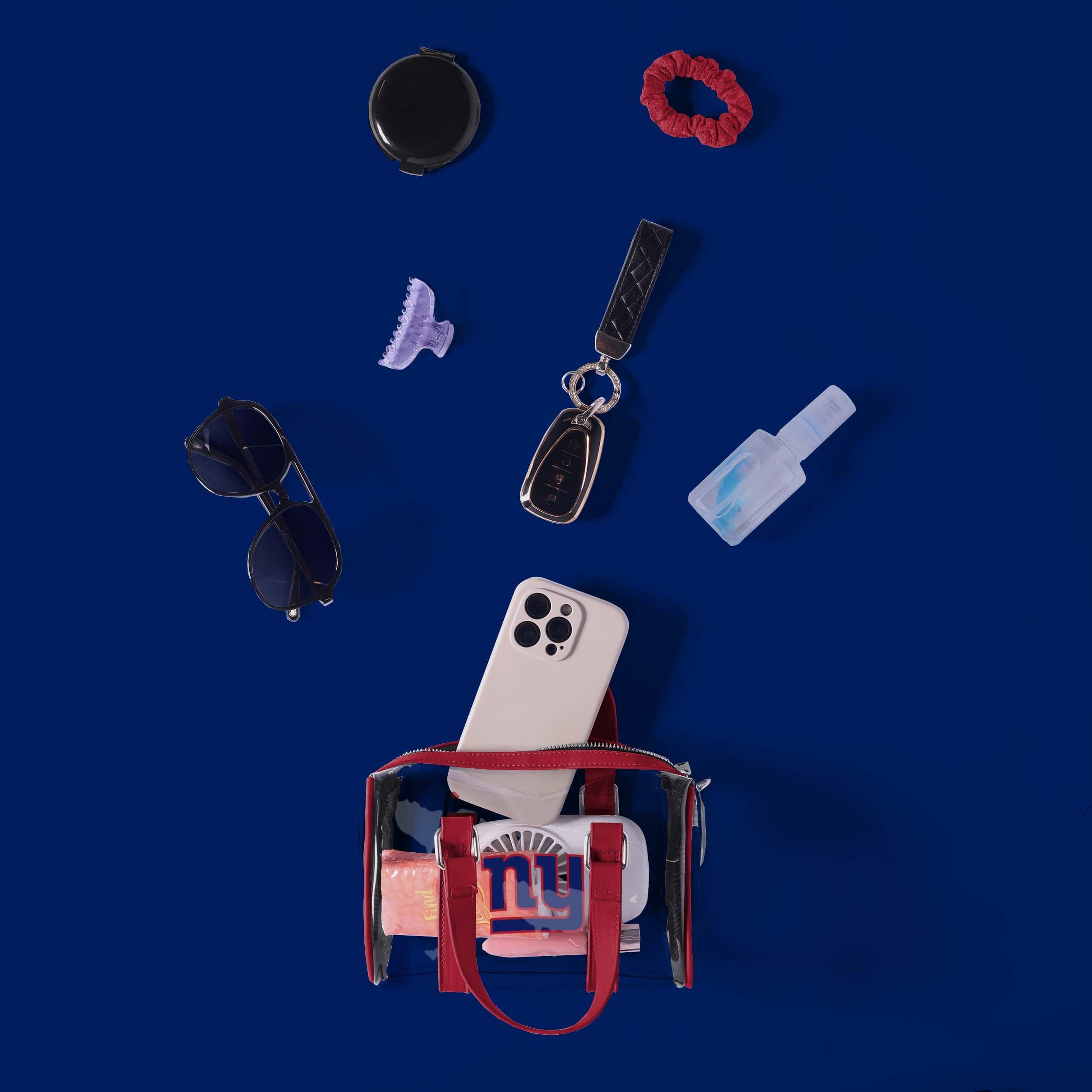 New York Giants Clear Barrel Bag 3 New York Giants Clear Barrel Bag