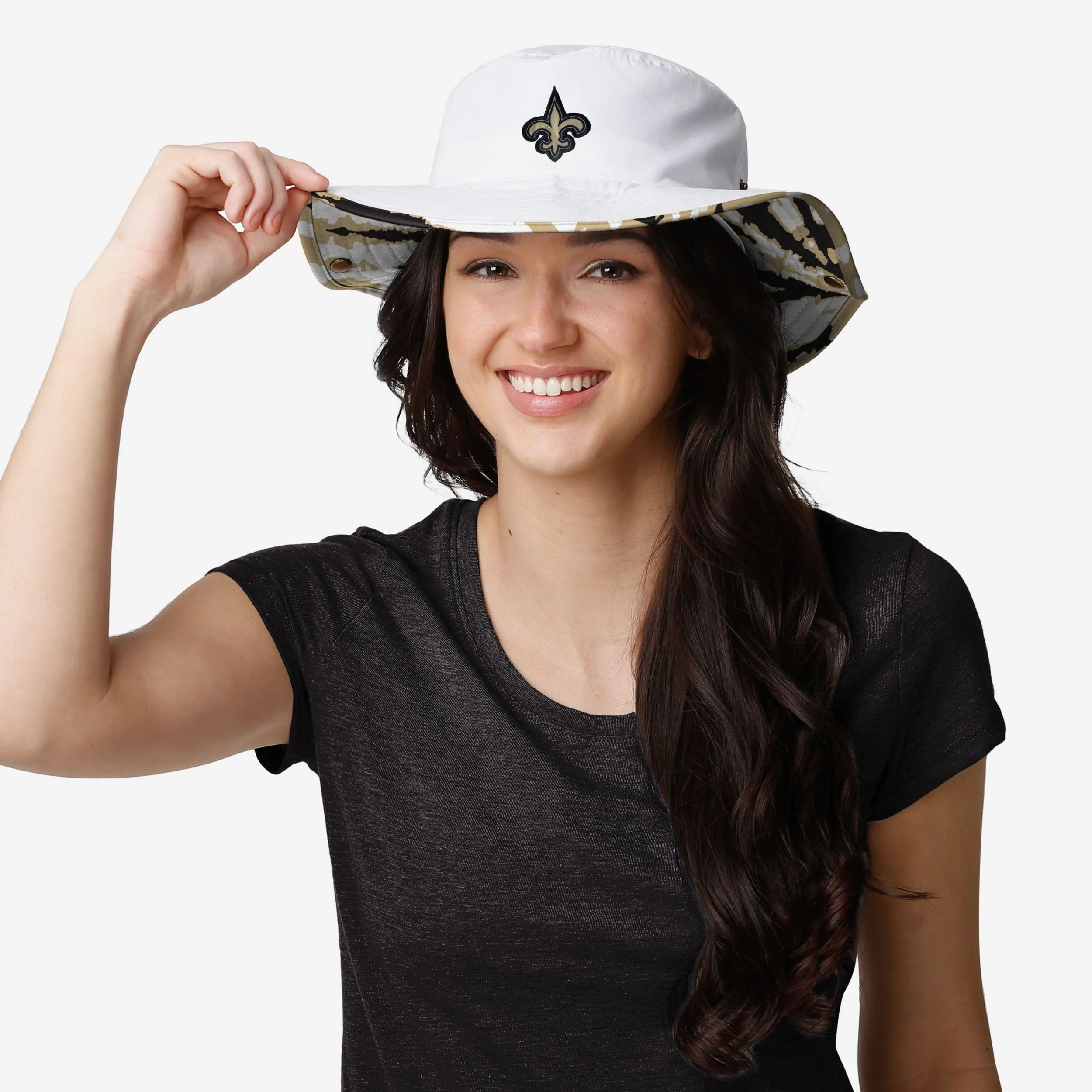 New Orleans Saints Womens White Hybrid Boonie Hat 2 New Orleans Saints Womens White Hybrid Boonie Hat