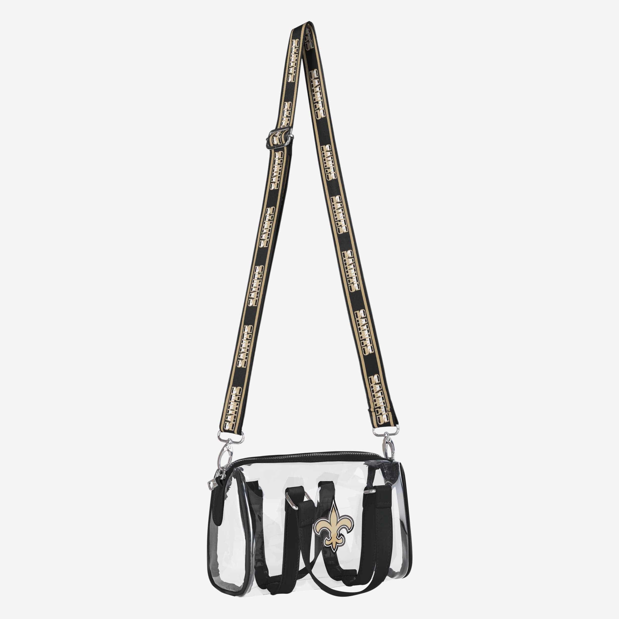 New Orleans Saints Clear Barrel Bag 2 New Orleans Saints Clear Barrel Bag