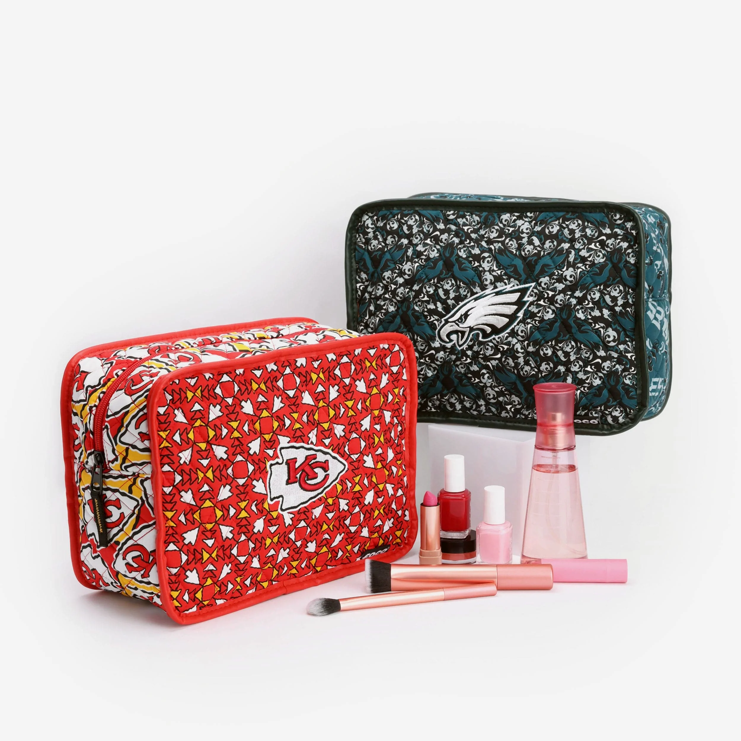 New York Giants Quilted Printed Cosmetic Bag 2 New York Giants Quilted Printed Cosmetic Bag