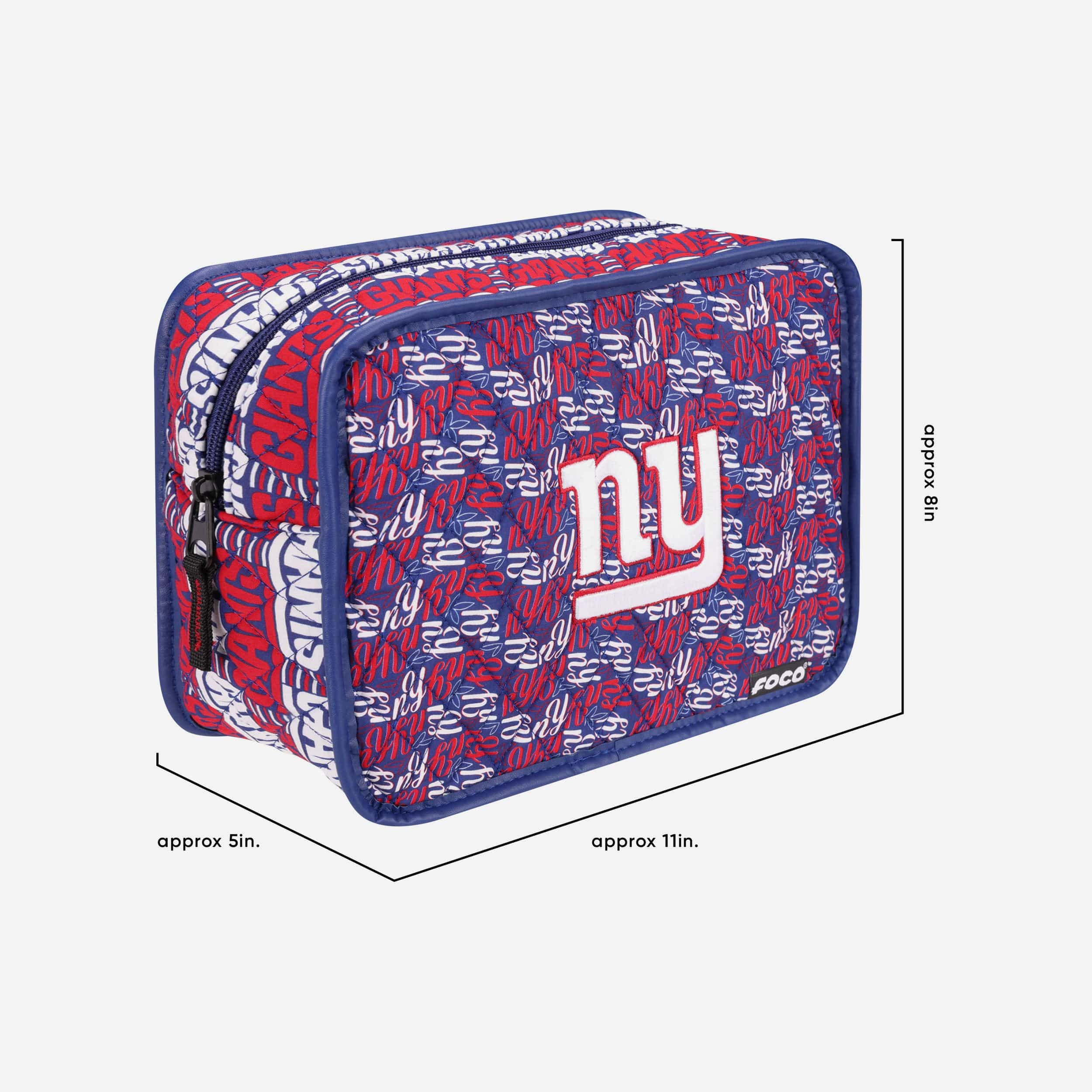 New York Giants Quilted Printed Cosmetic Bag 3 New York Giants Quilted Printed Cosmetic Bag