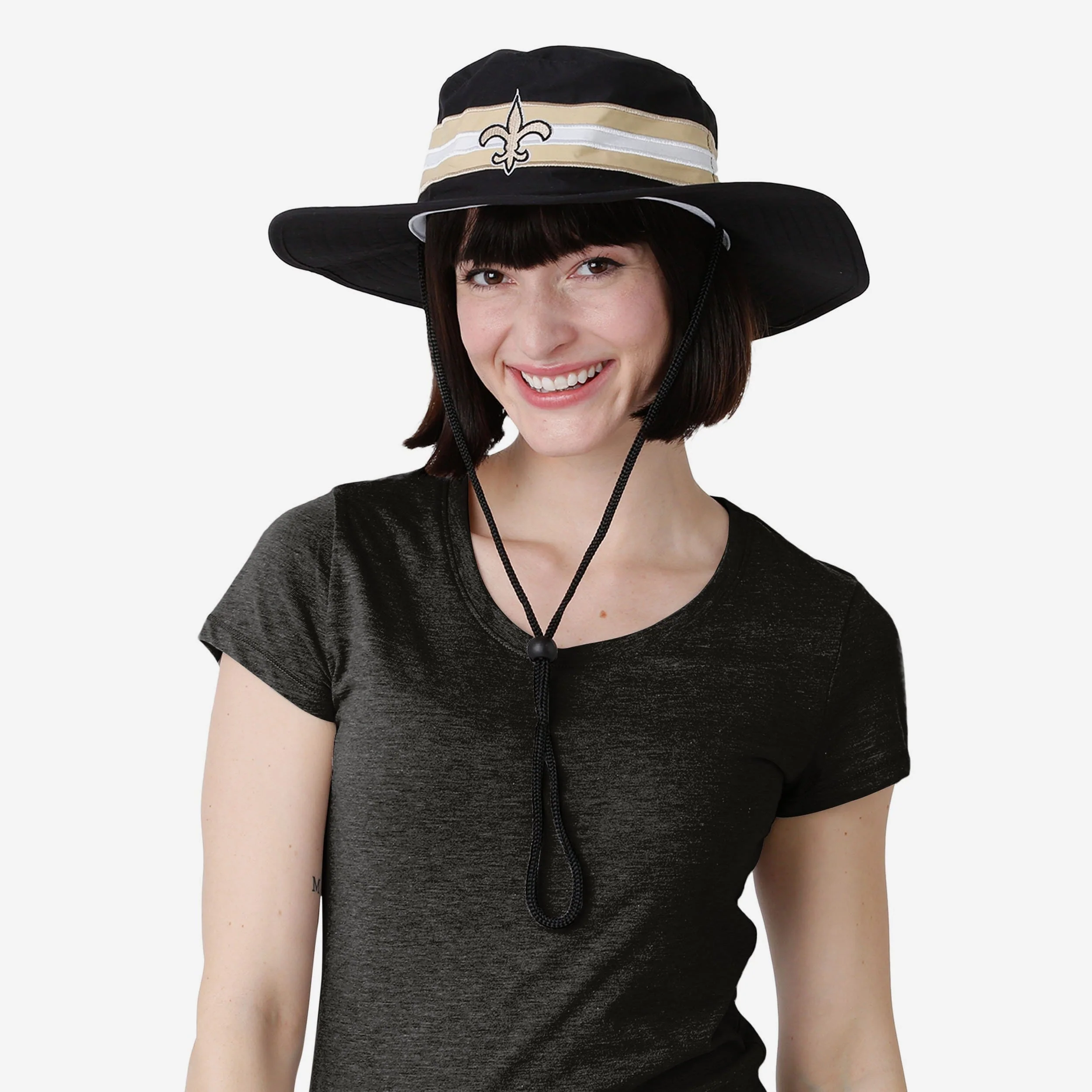 New Orleans Saints Team Stripe Boonie Hat 2 New Orleans Saints Team Stripe Boonie Hat
