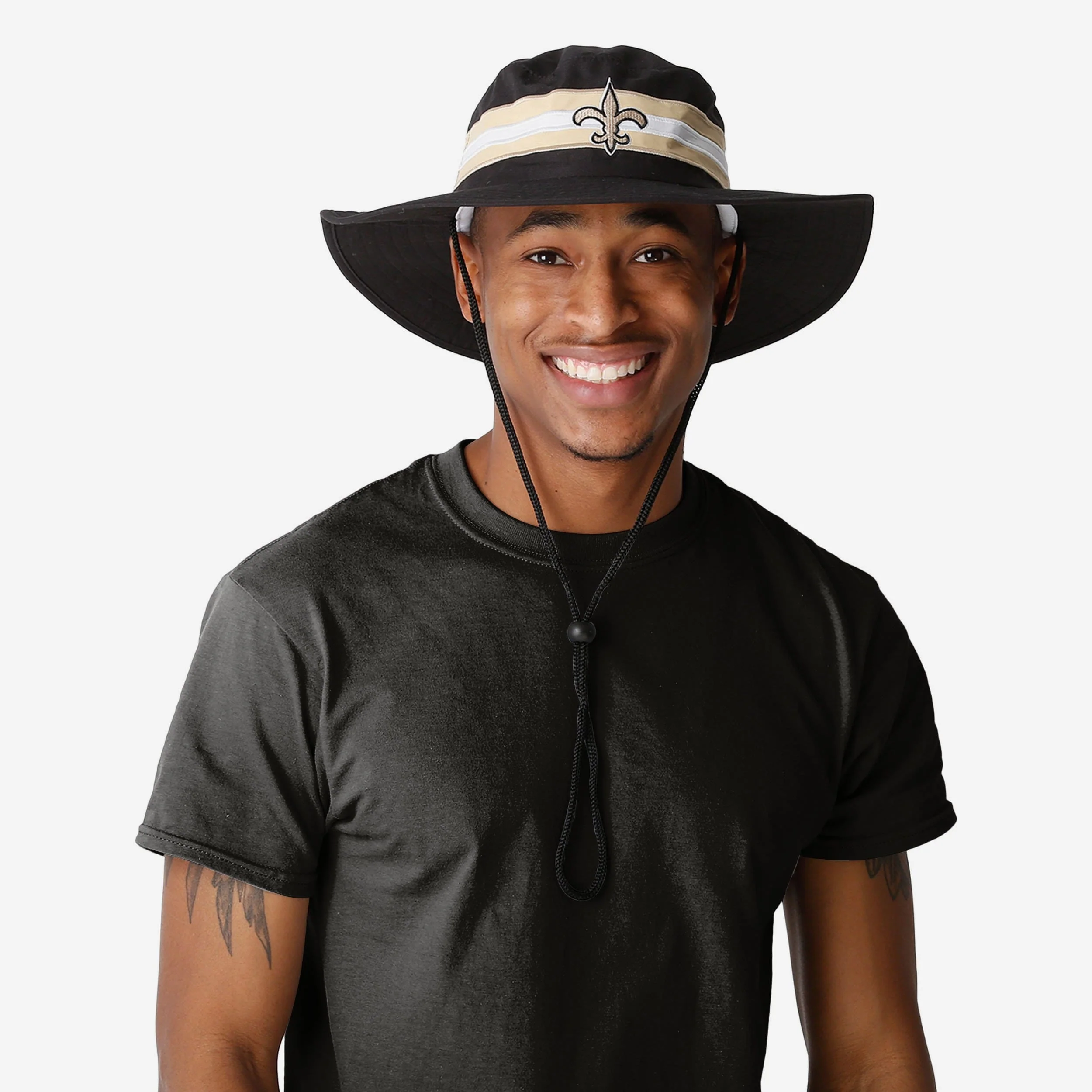 New Orleans Saints Team Stripe Boonie Hat 5 New Orleans Saints Team Stripe Boonie Hat