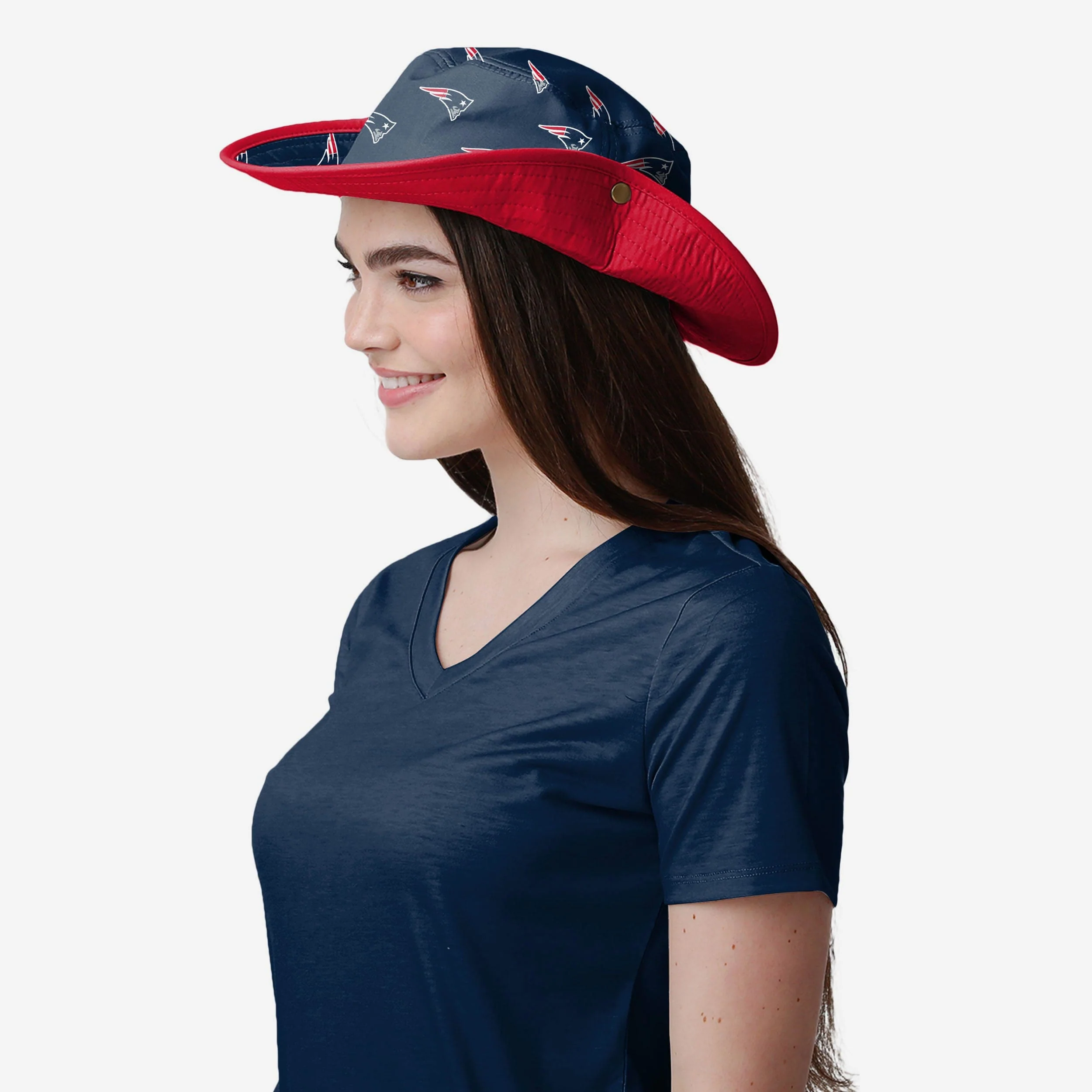 New England Patriots Womens Mini Print Hybrid Boonie Hat 4 New England Patriots Womens Mini Print Hybrid Boonie Hat