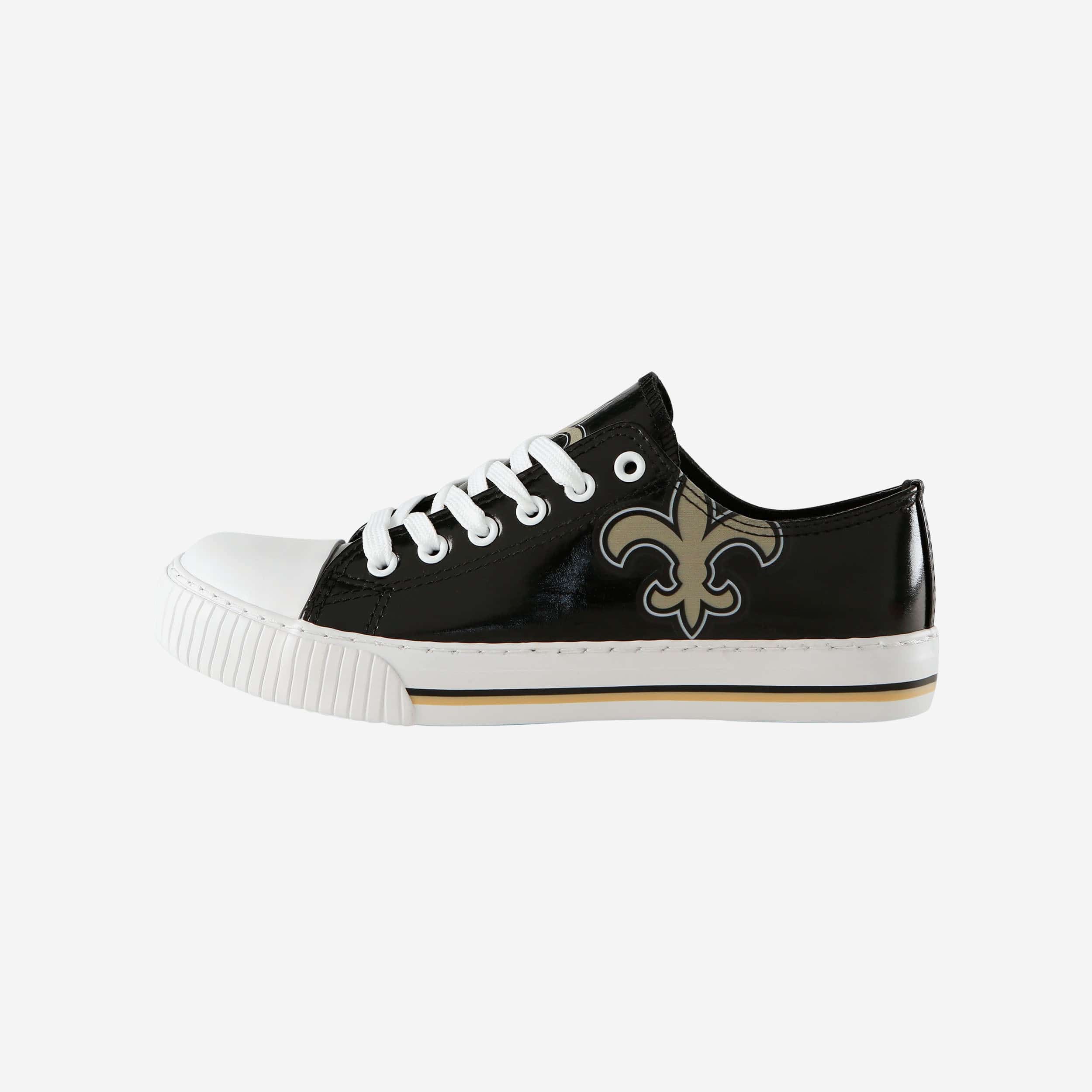 New Orleans Saints Womens Team Color Metallic Low Top Canvas Shoes 1 New Orleans Saints Womens Team Color Metallic Low Top Canvas Shoes