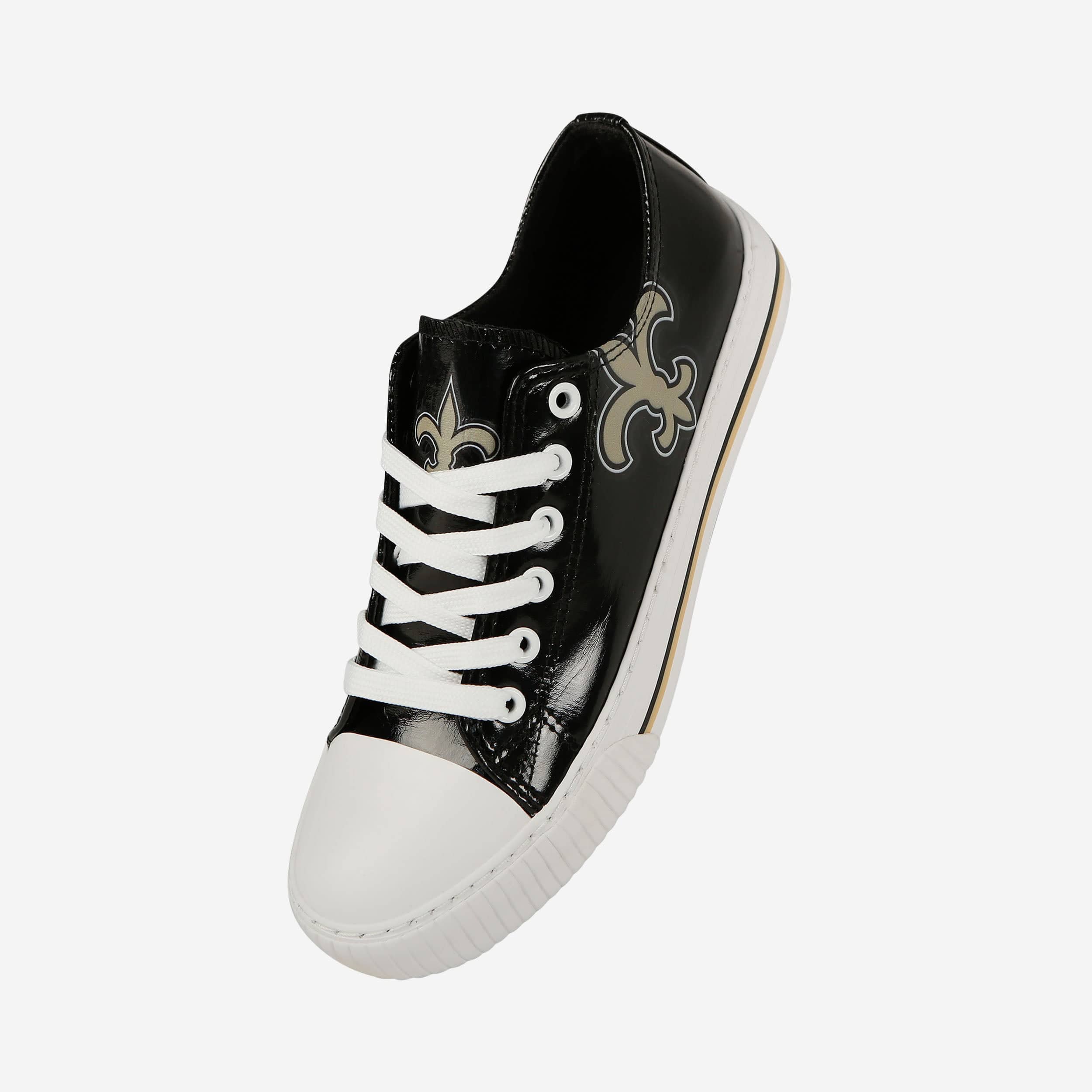 New Orleans Saints Womens Team Color Metallic Low Top Canvas Shoes 2 New Orleans Saints Womens Team Color Metallic Low Top Canvas Shoes