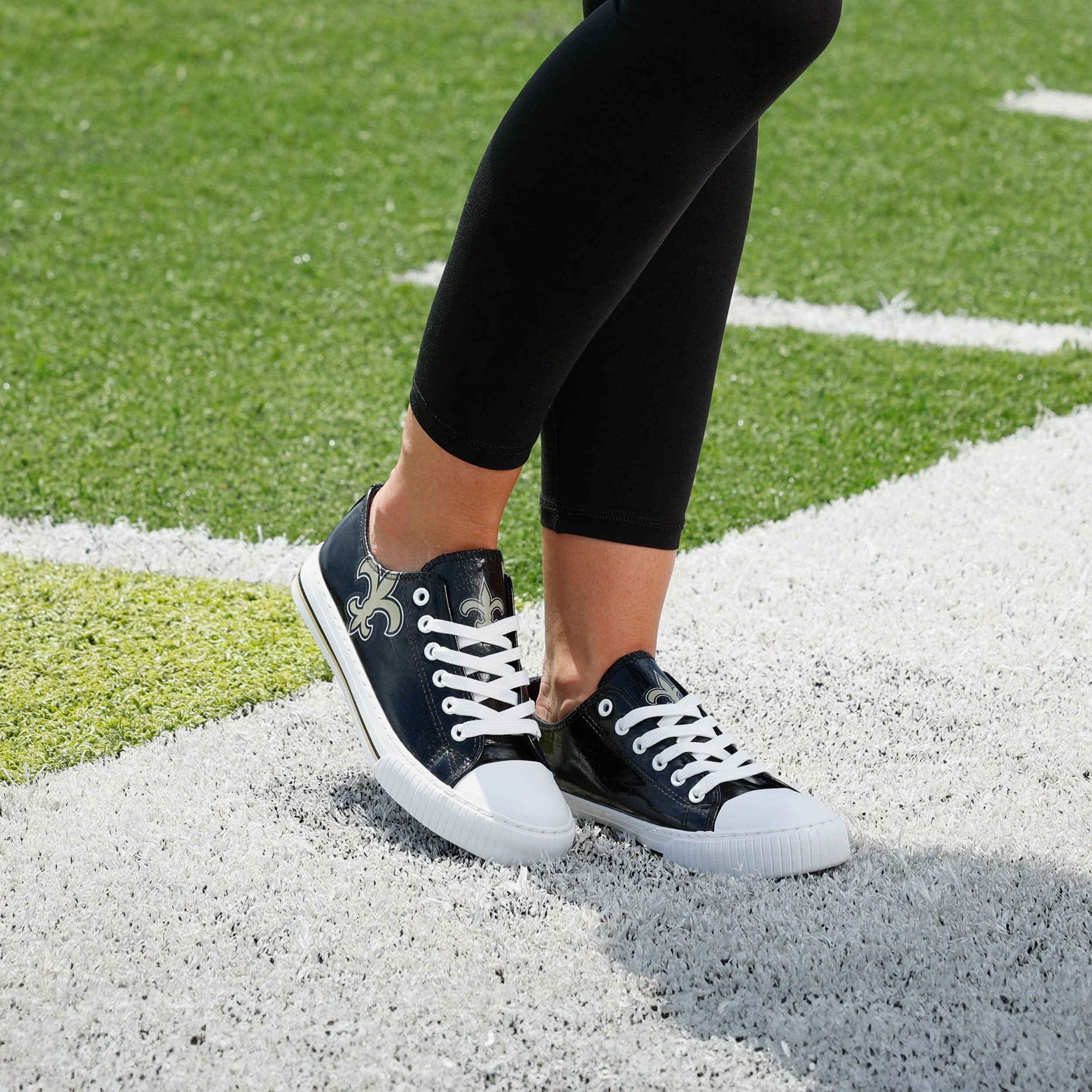New Orleans Saints Womens Team Color Metallic Low Top Canvas Shoes 3 New Orleans Saints Womens Team Color Metallic Low Top Canvas Shoes