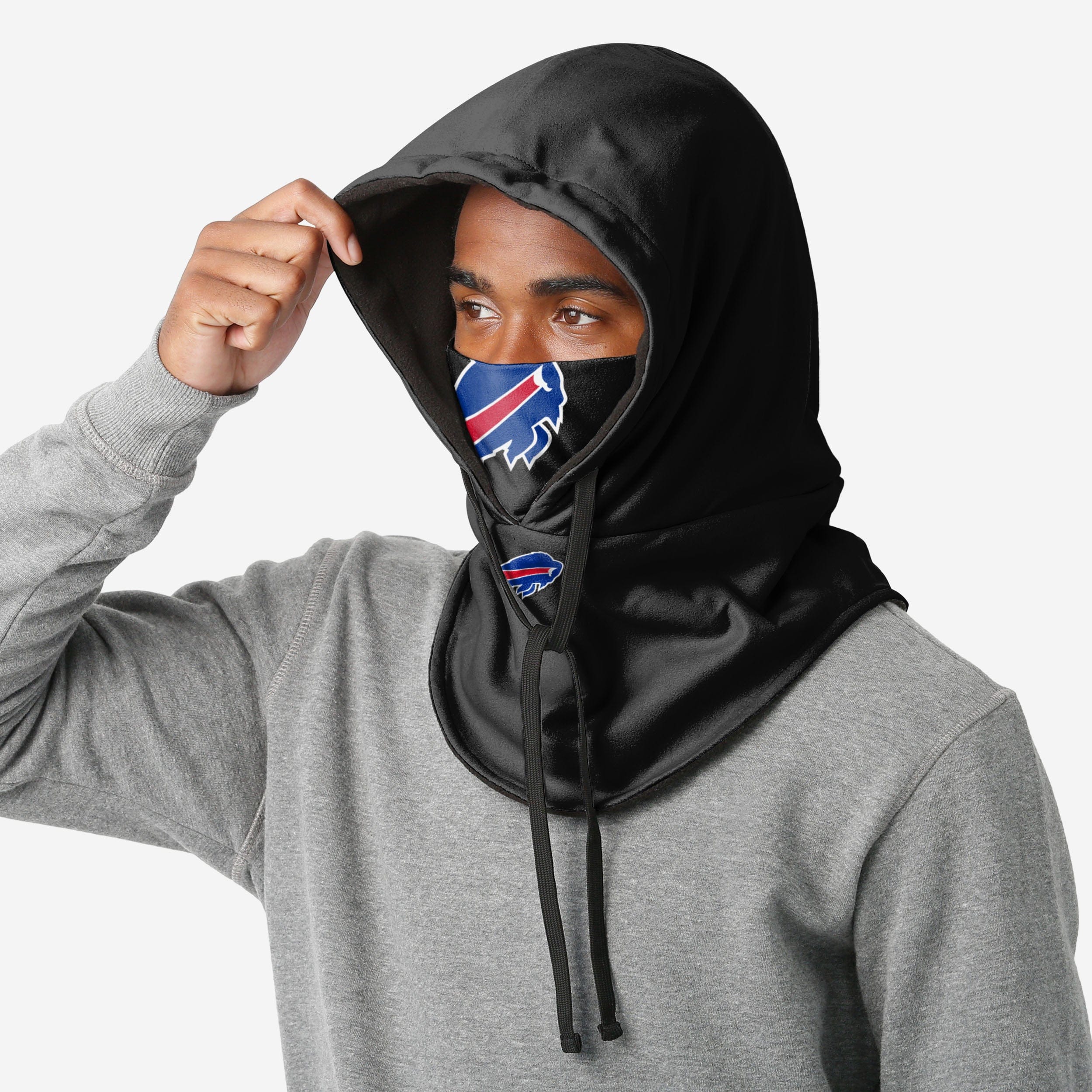Buffalo Bills Black Drawstring Hooded Gaiter 3 Buffalo Bills Black Drawstring Hooded Gaiter