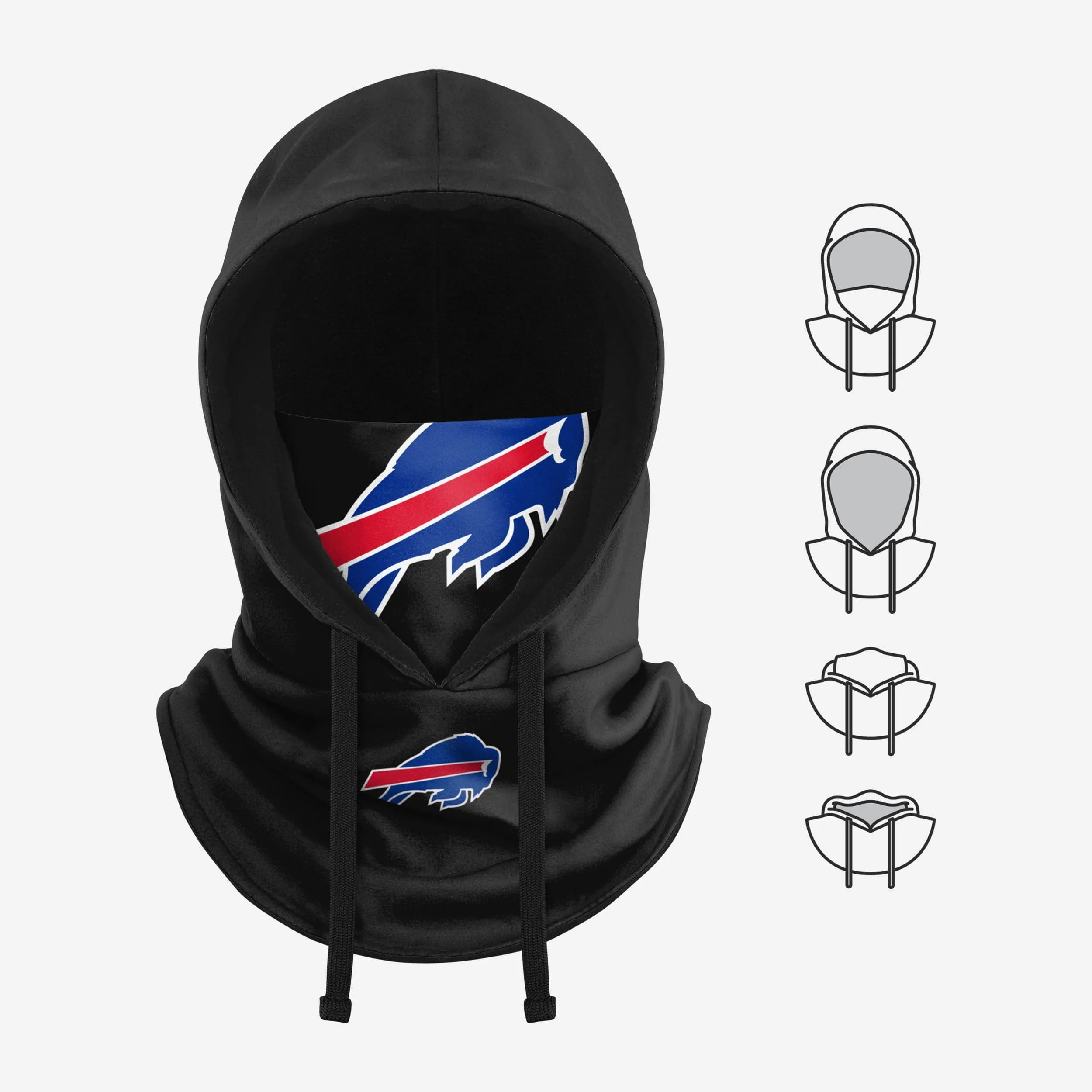Buffalo Bills Black Drawstring Hooded Gaiter 5 Buffalo Bills Black Drawstring Hooded Gaiter