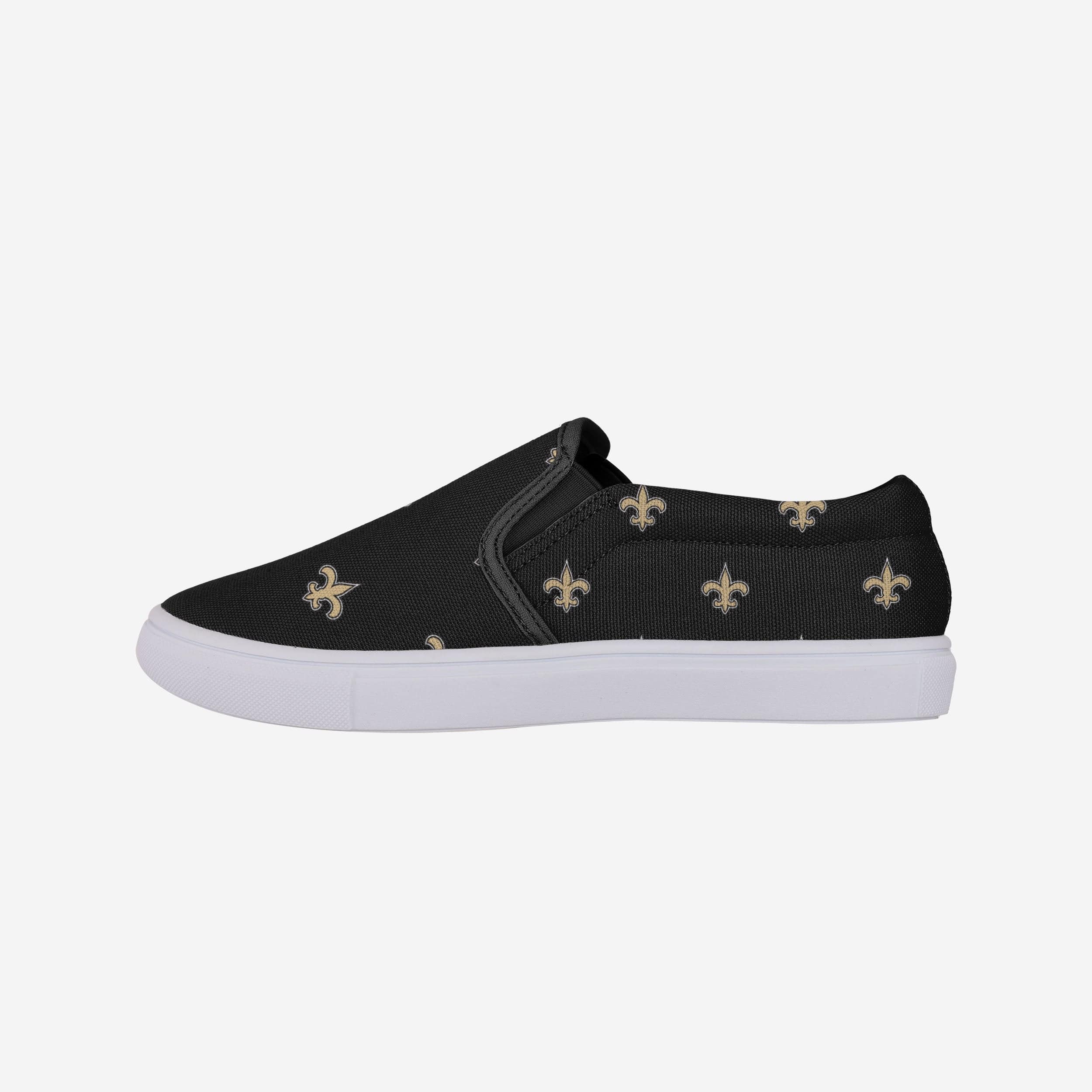 New Orleans Saints Womens Repeat Logo Slip On Canvas Shoe 1 New Orleans Saints Womens Repeat Logo Slip On Canvas Shoe
