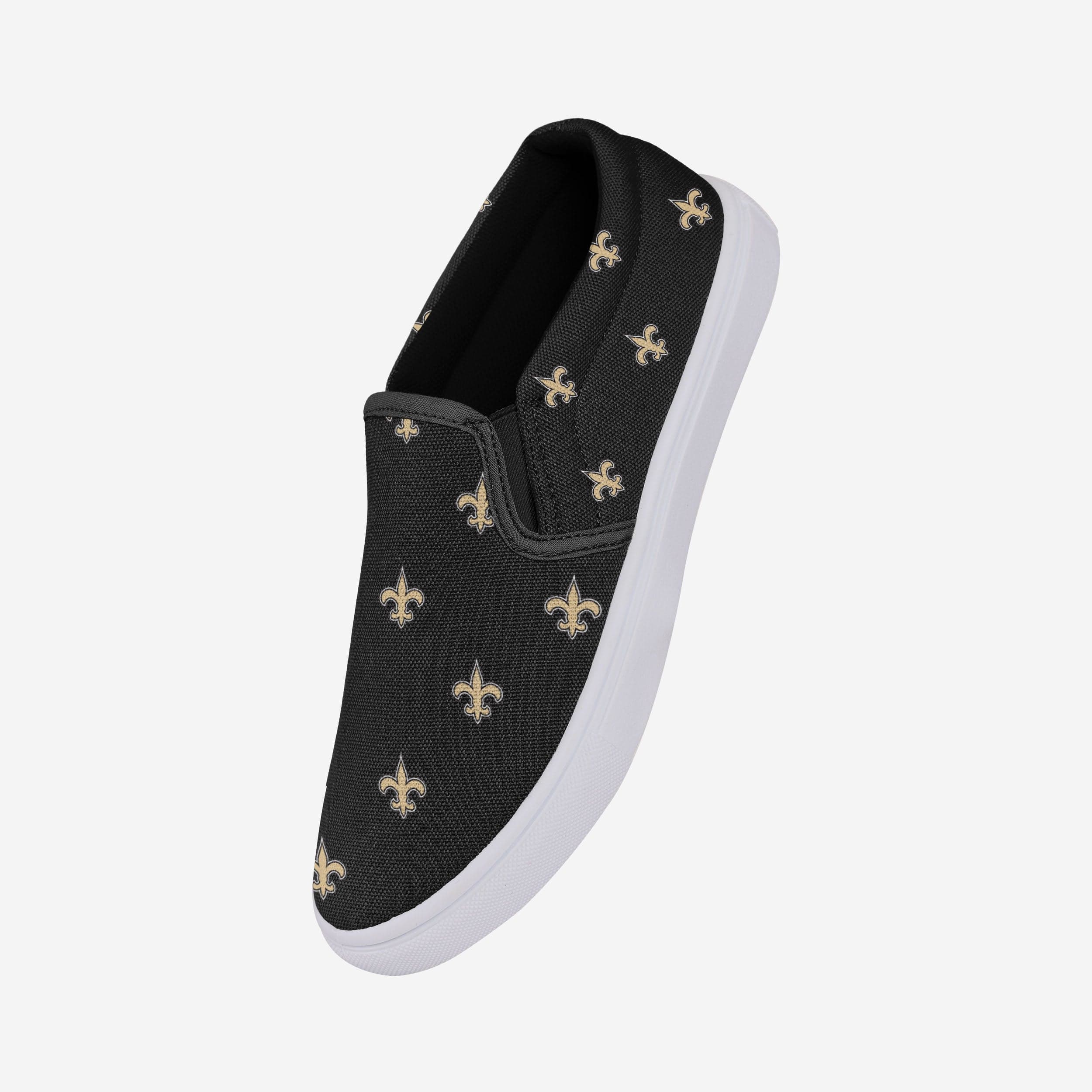 New Orleans Saints Womens Repeat Logo Slip On Canvas Shoe 2 New Orleans Saints Womens Repeat Logo Slip On Canvas Shoe