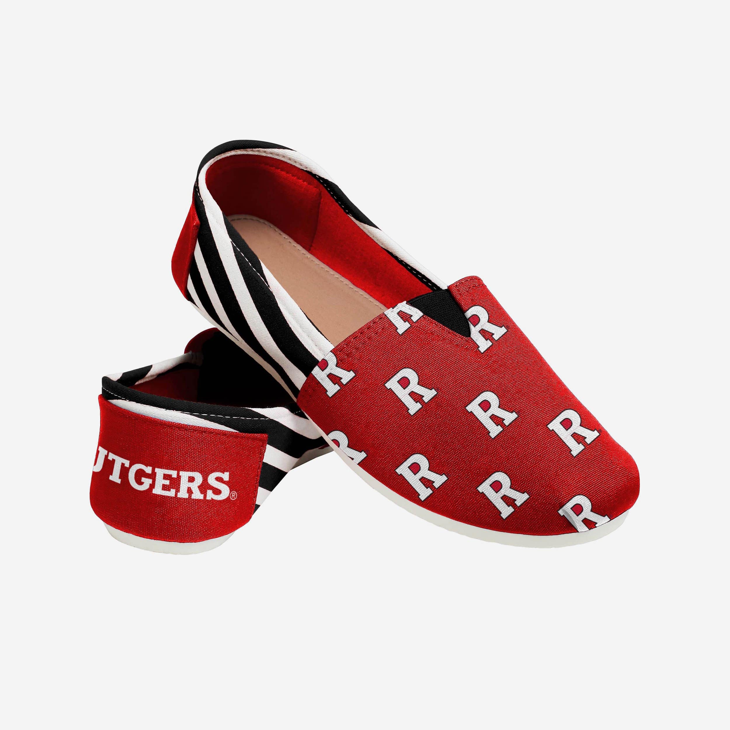 Rutgers Scarlet Knights Womens Stripe Canvas Shoe 3 Rutgers Scarlet Knights Womens Stripe Canvas Shoe