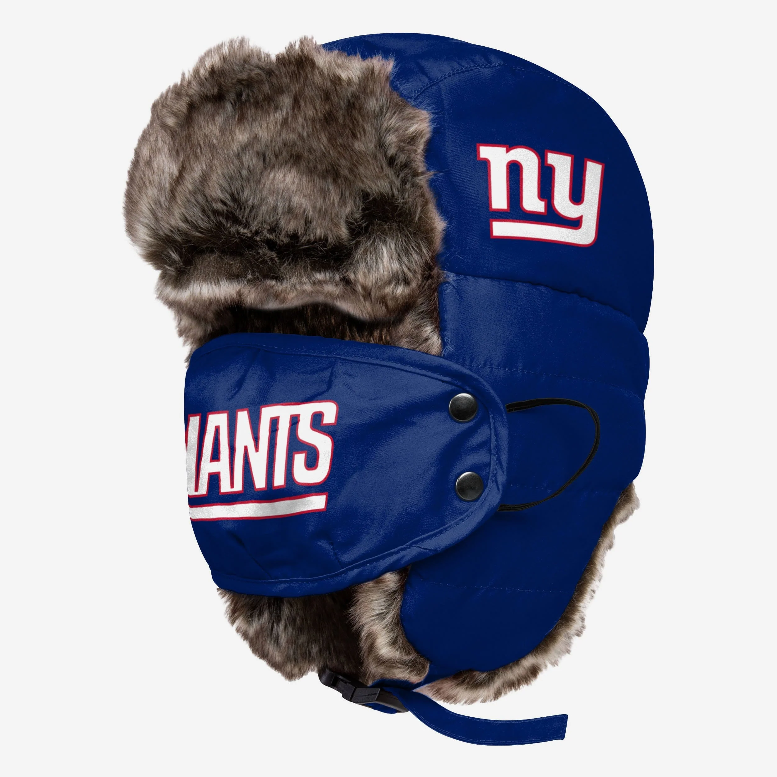 New York Giants Big Logo Trapper Hat With Face Cover 1 New York Giants Big Logo Trapper Hat With Face Cover