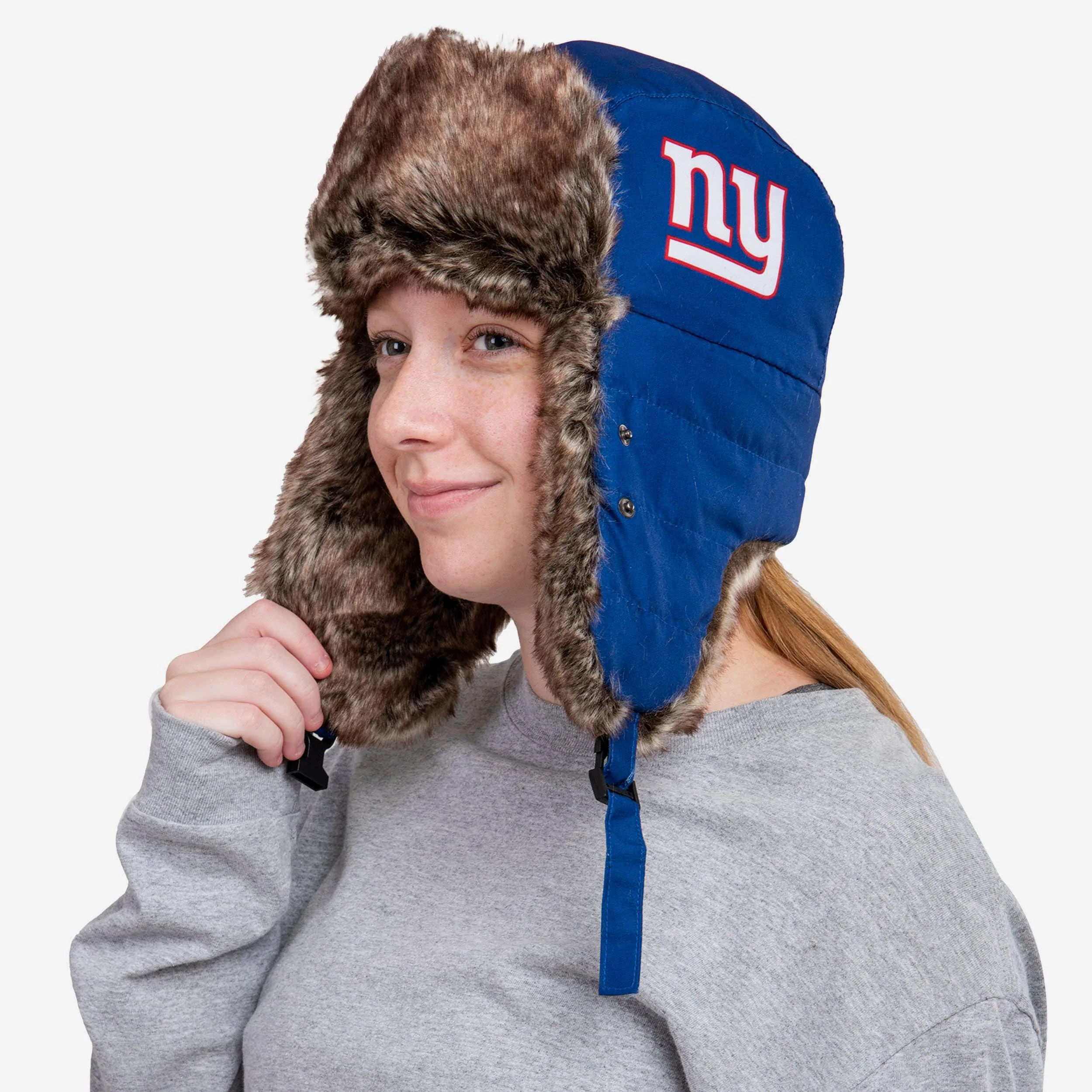 New York Giants Big Logo Trapper Hat With Face Cover 3 New York Giants Big Logo Trapper Hat With Face Cover