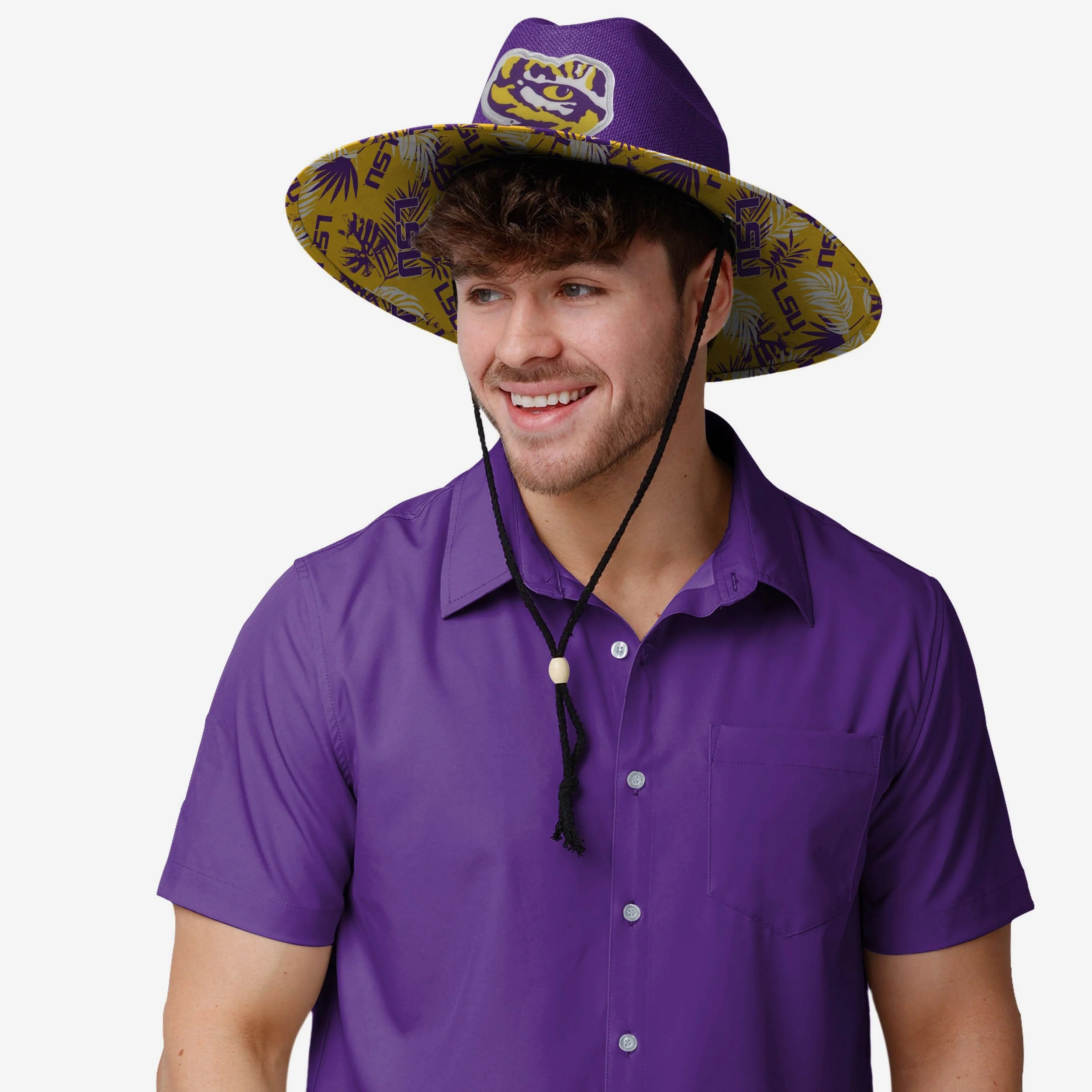 LSU Tigers Team Color Straw Hat 5 LSU Tigers Team Color Straw Hat