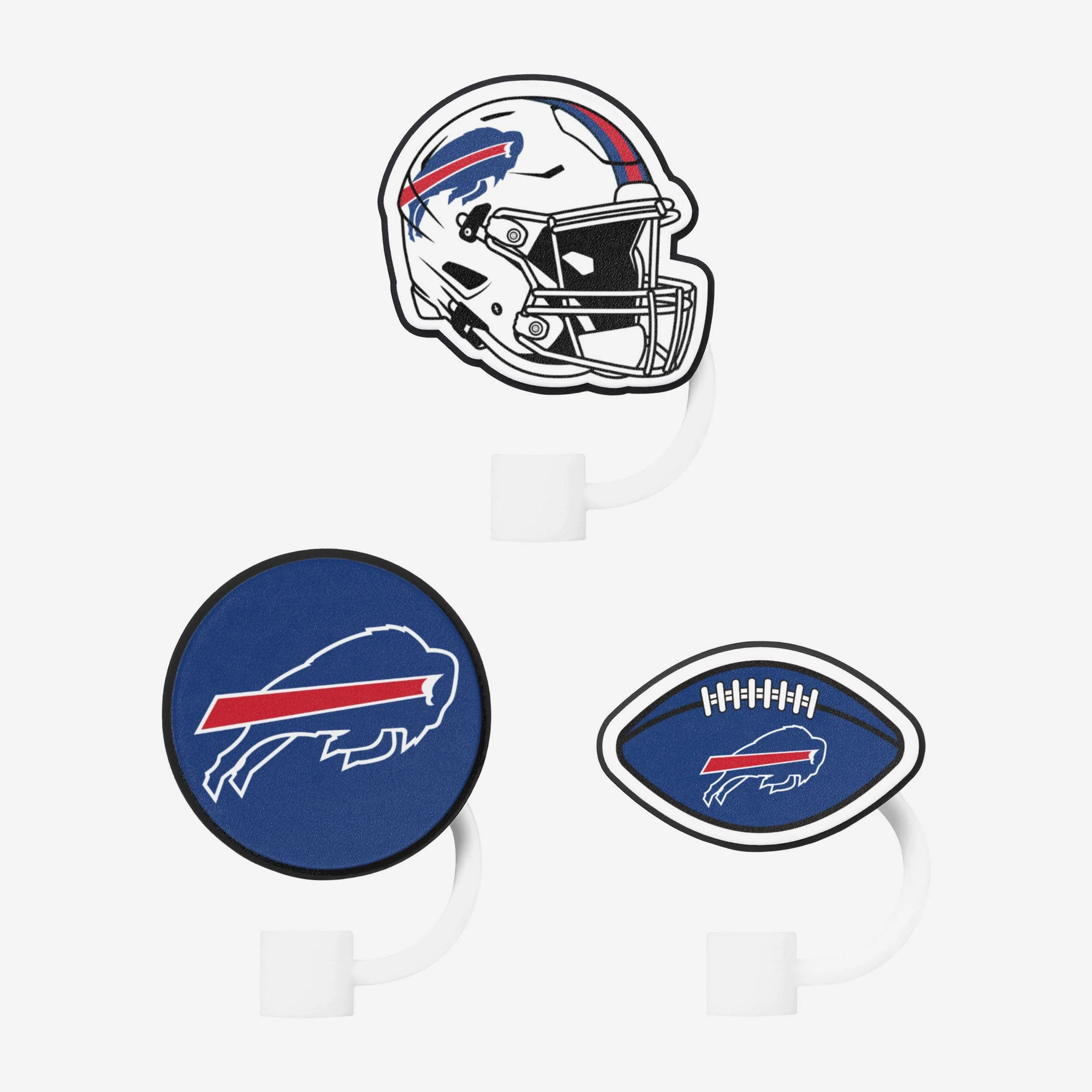 Buffalo Bills 3 Pack Primary Logo Straw Toppers