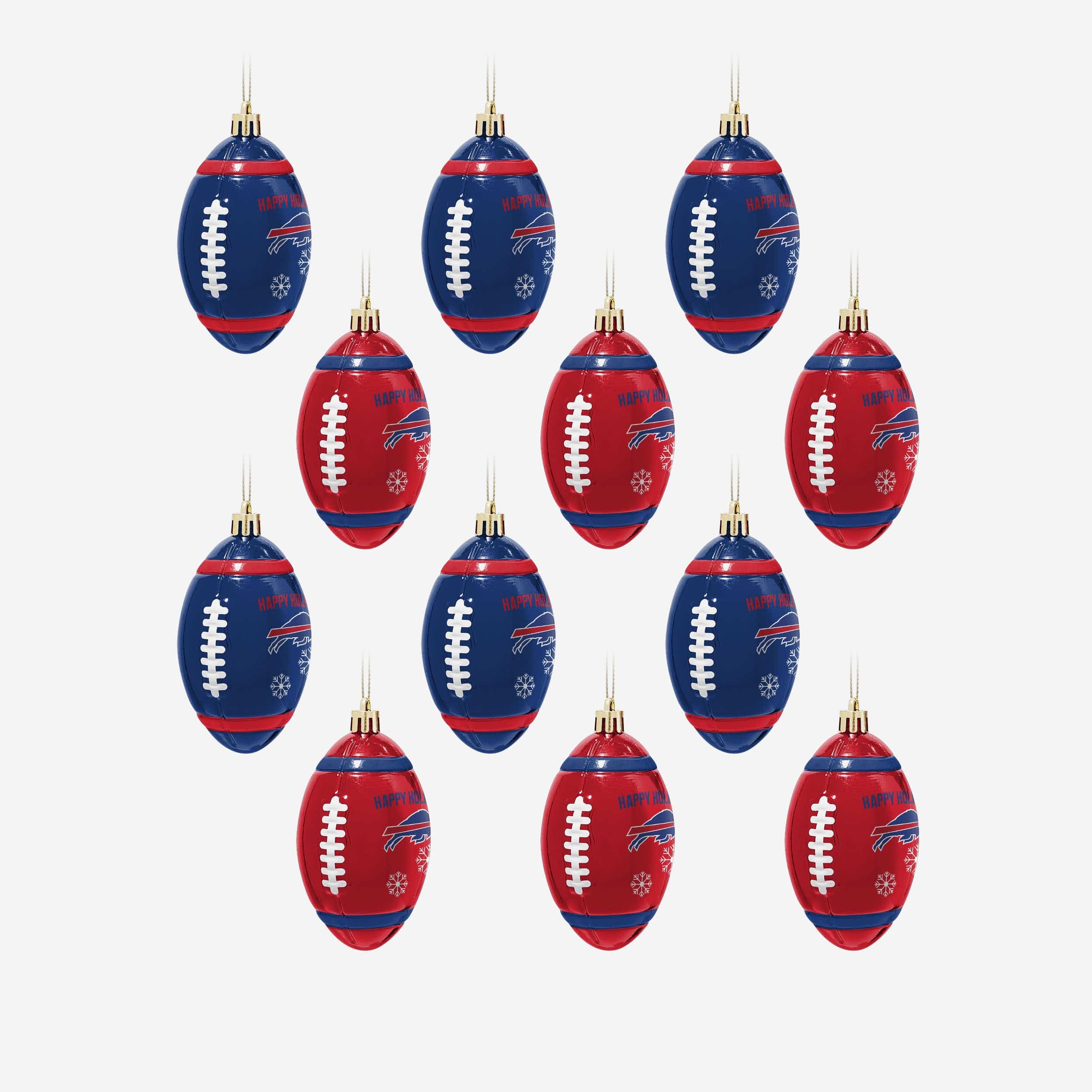 Buffalo Bills 12 Pack Football Ornament Set