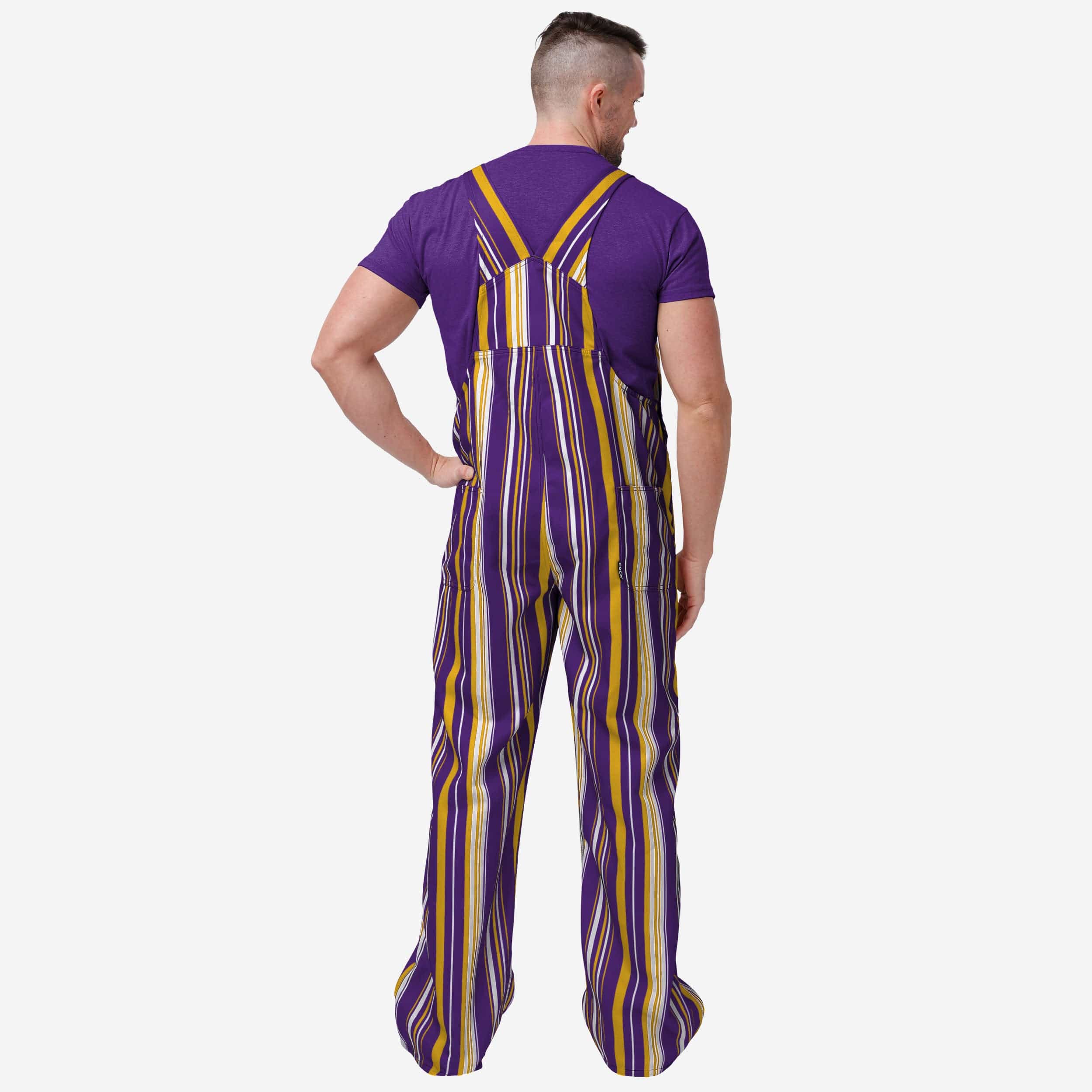 LSU Tigers Mens Hyper Stripe Bib Overalls 2 LSU Tigers Mens Hyper Stripe Bib Overalls
