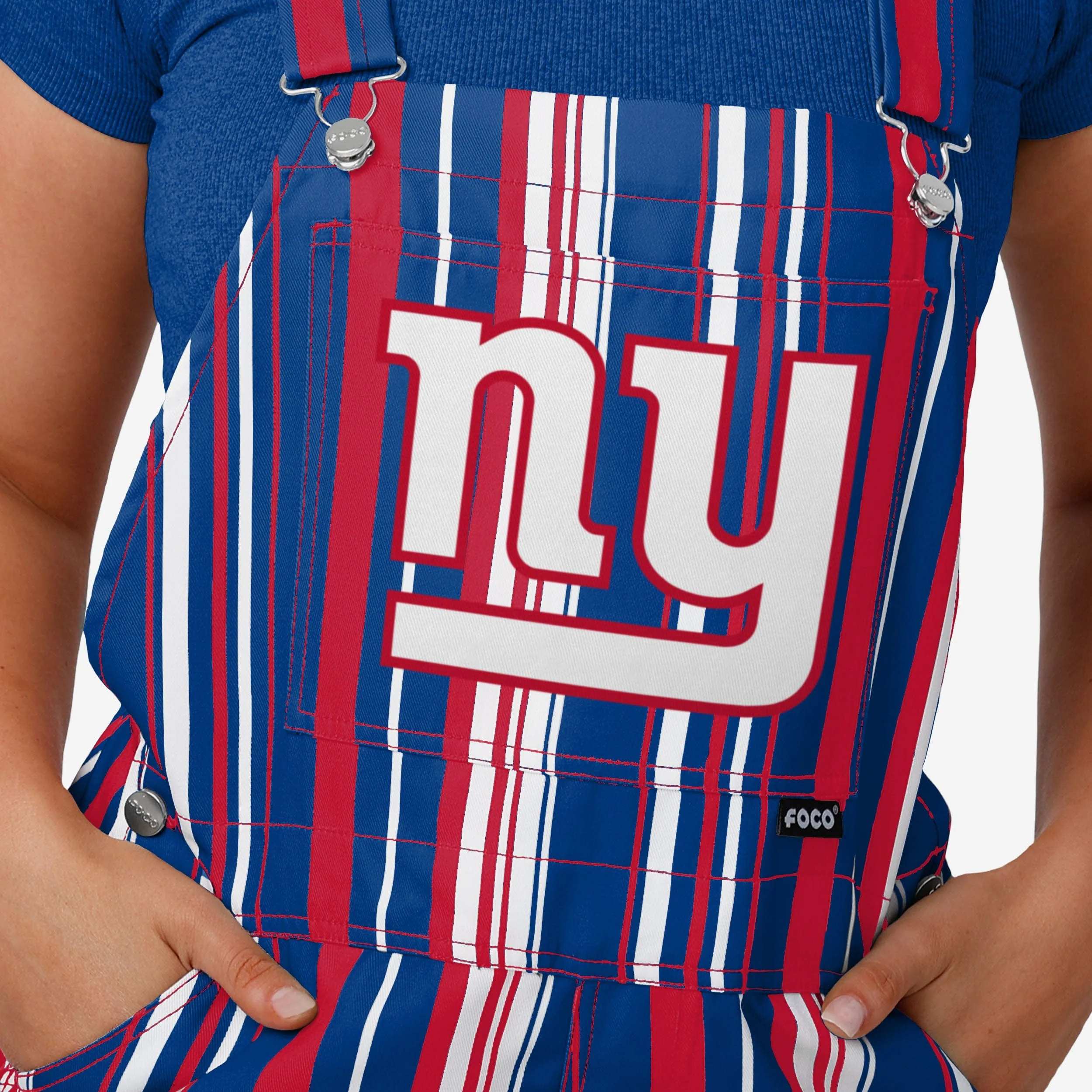 New York Giants Womens Hyper Stripe Bib Overalls 4 New York Giants Womens Hyper Stripe Bib Overalls