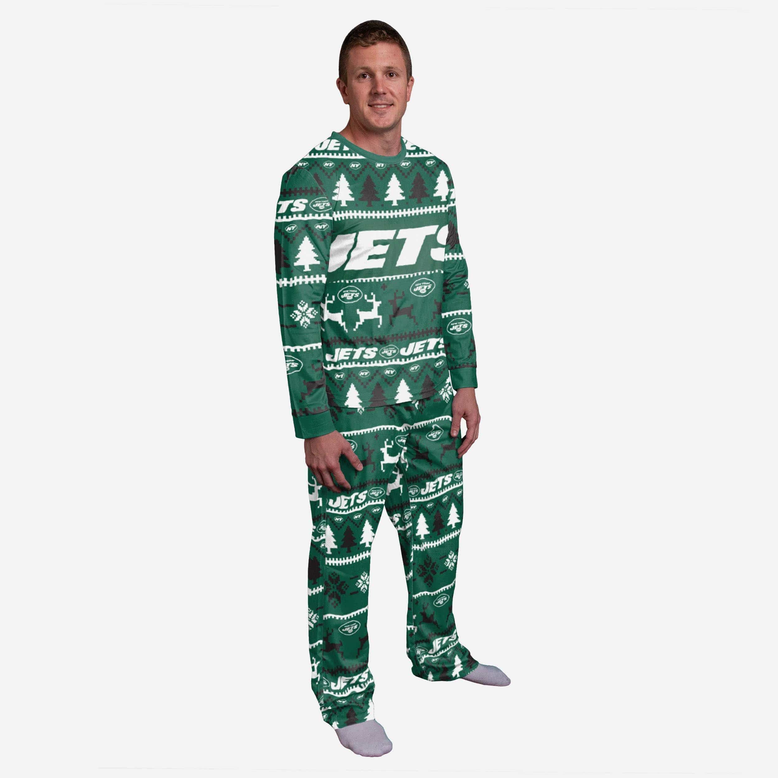 New York Jets Family Holiday Pajamas 1 New York Jets Family Holiday Pajamas