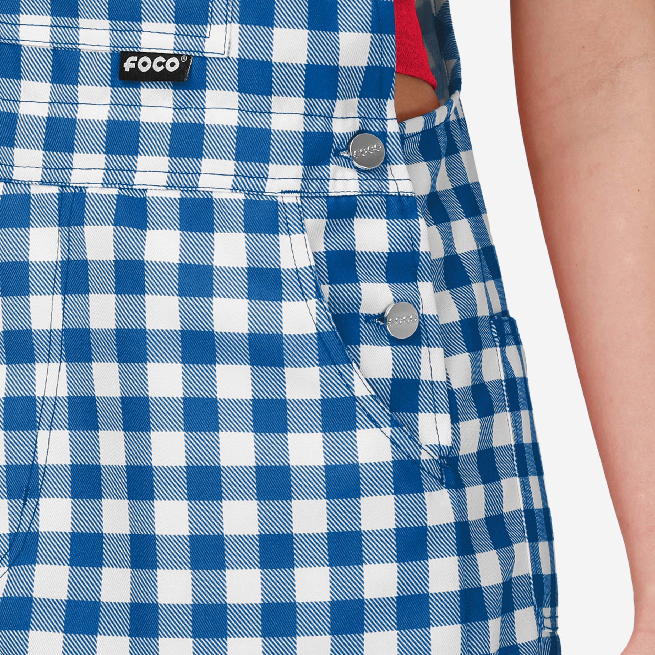 Buffalo Bills Womens Gingham Check Bib Shortalls 3 Buffalo Bills Womens Gingham Check Bib Shortalls