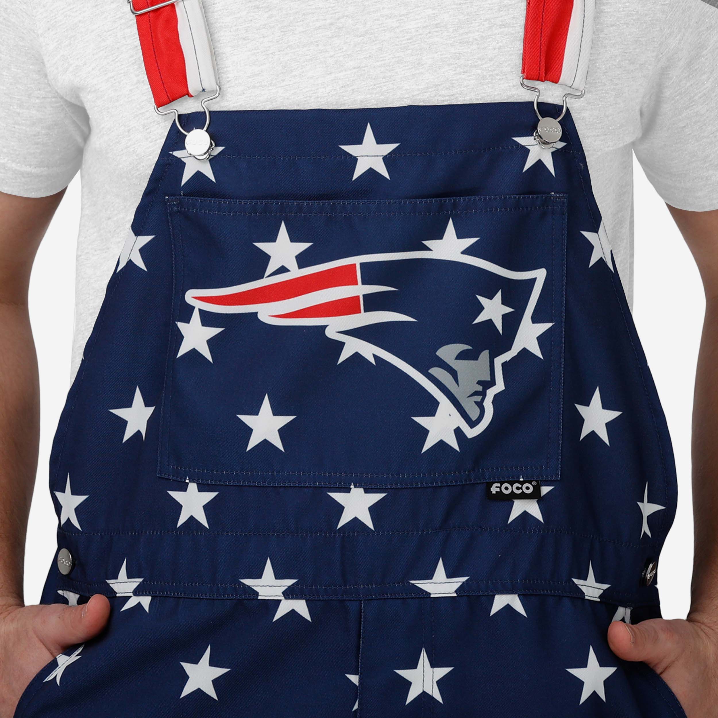 New England Patriots Mens Thematic Bib Shortalls 3 New England Patriots Mens Thematic Bib Shortalls