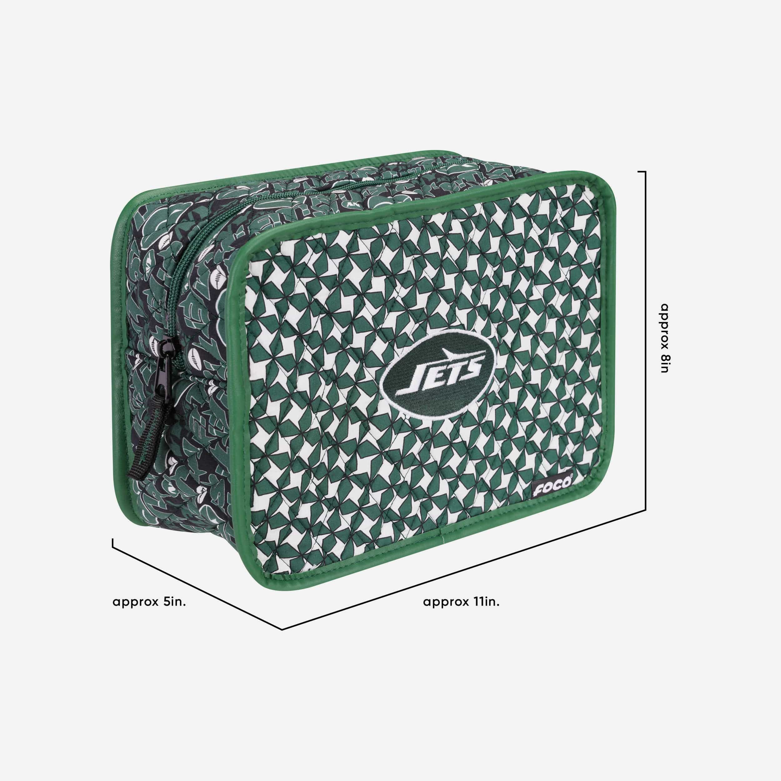 New York Jets Quilted Printed Cosmetic Bag 3 New York Jets Quilted Printed Cosmetic Bag