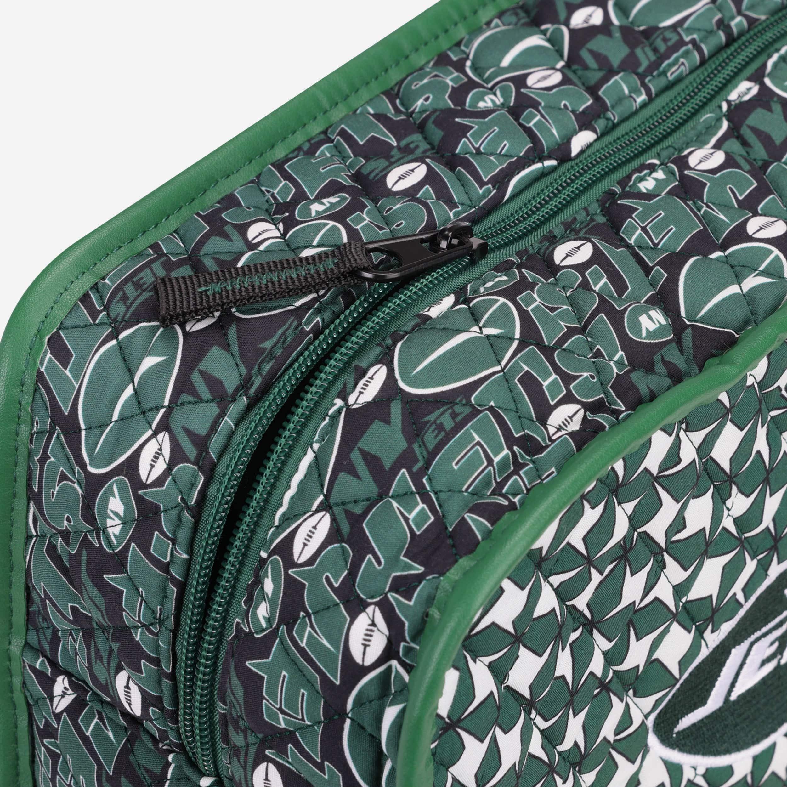 New York Jets Quilted Printed Cosmetic Bag 4 New York Jets Quilted Printed Cosmetic Bag
