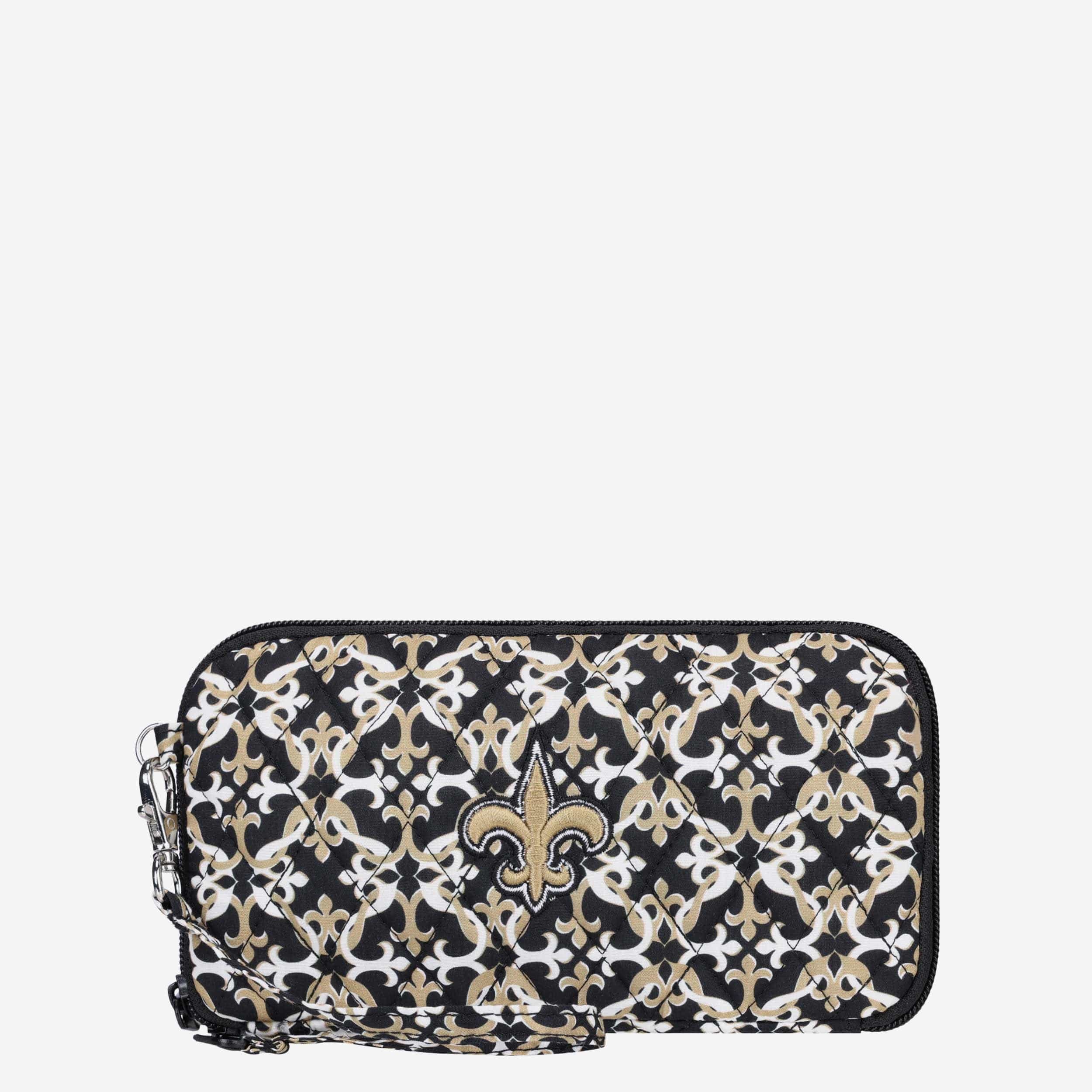 New Orleans Saints Quilted Printed Wristlet