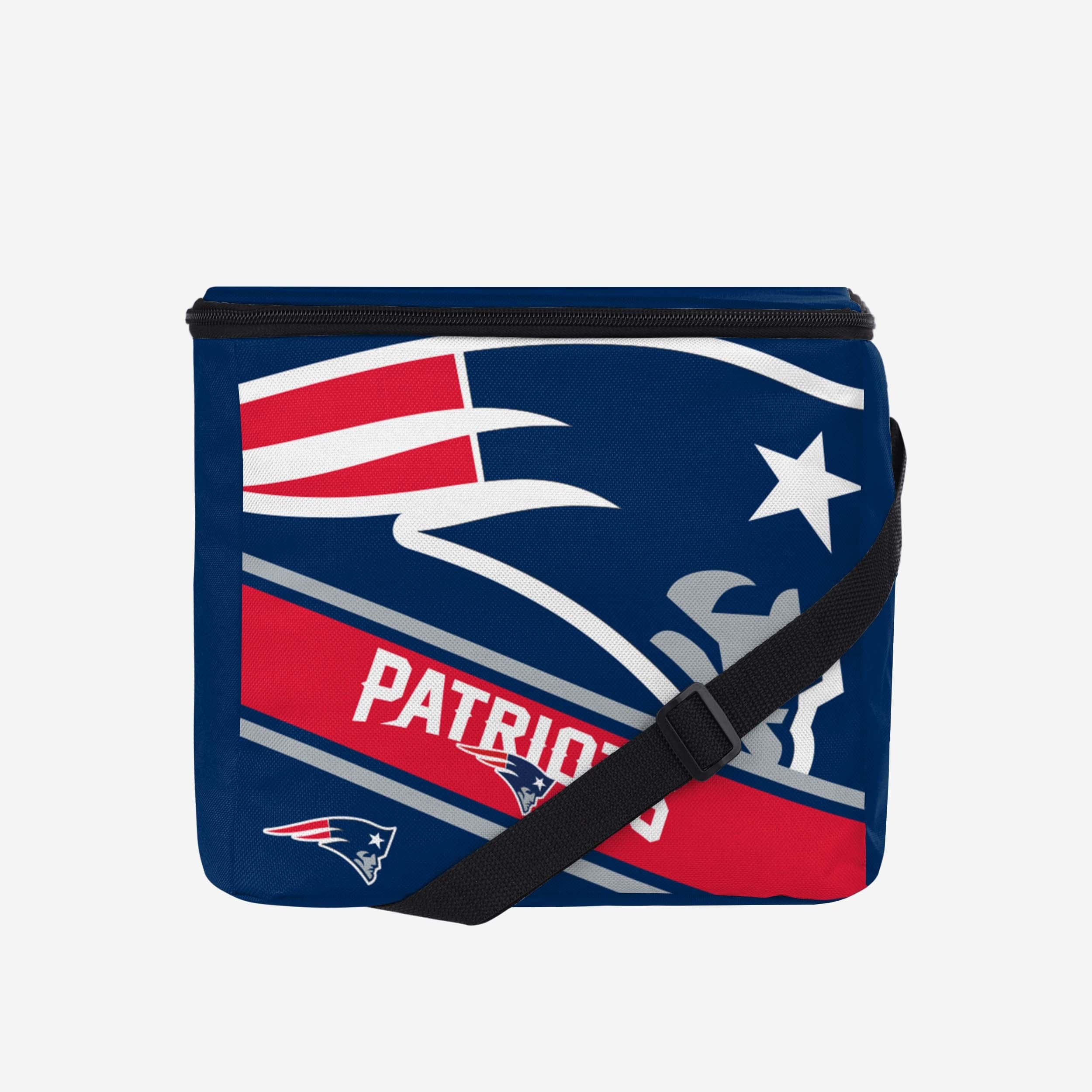 New England Patriots Big Logo Stripe 12 Pack Cooler