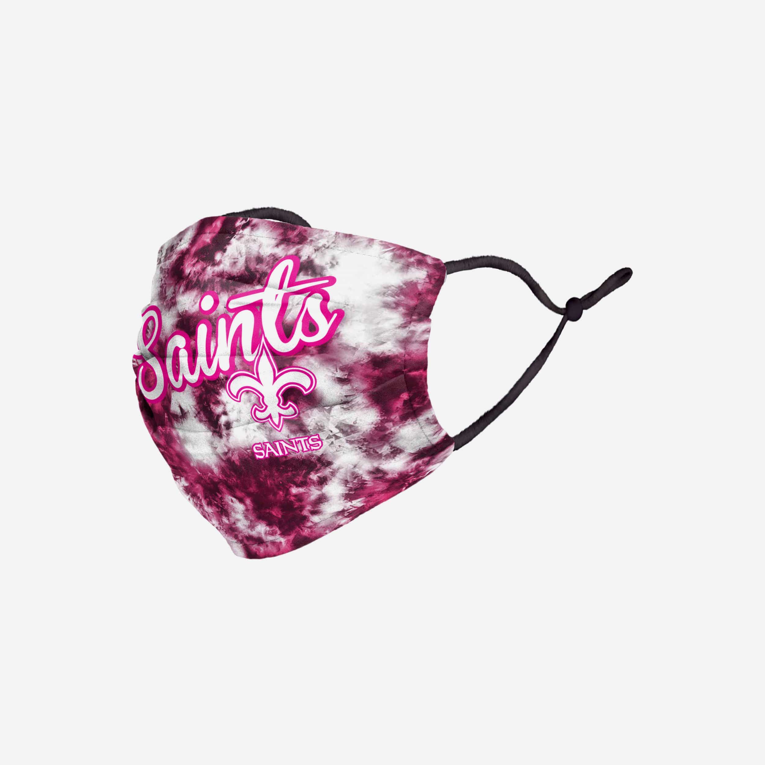 New Orleans Saints Pink Tie-Dye Adjustable Face Cover 2 New Orleans Saints Pink Tie-Dye Adjustable Face Cover