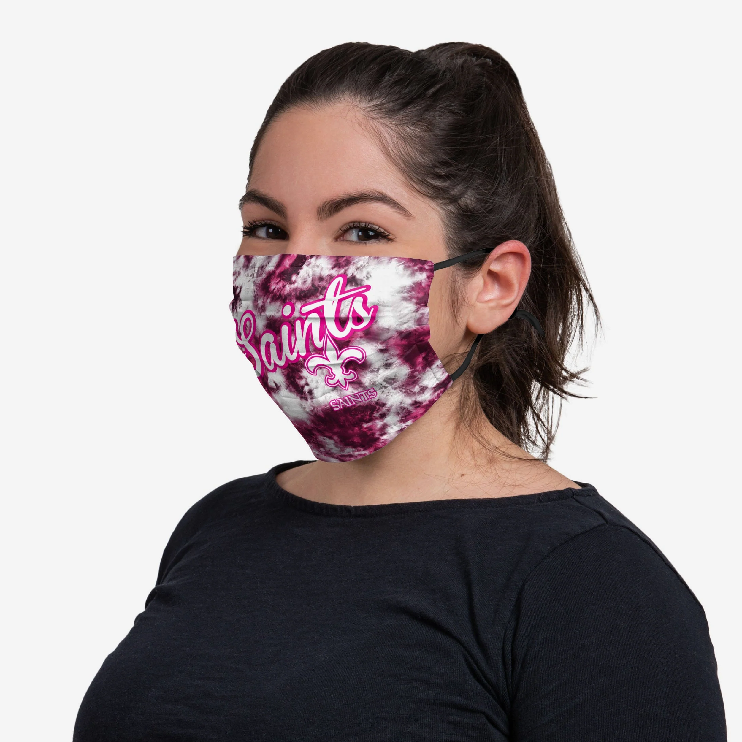New Orleans Saints Pink Tie-Dye Adjustable Face Cover 3 New Orleans Saints Pink Tie-Dye Adjustable Face Cover