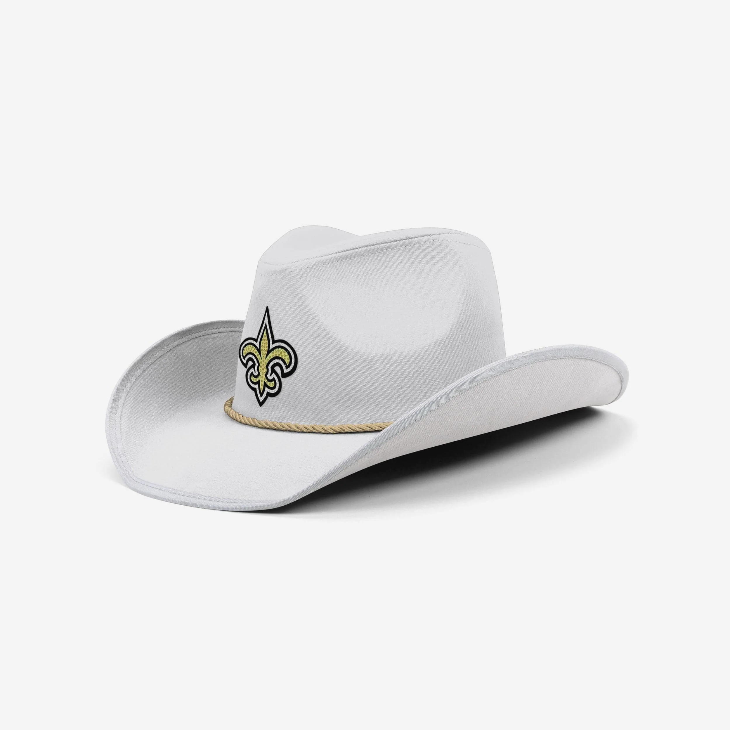 New Orleans Saints White Rhinestone Logo Cowboy Hat