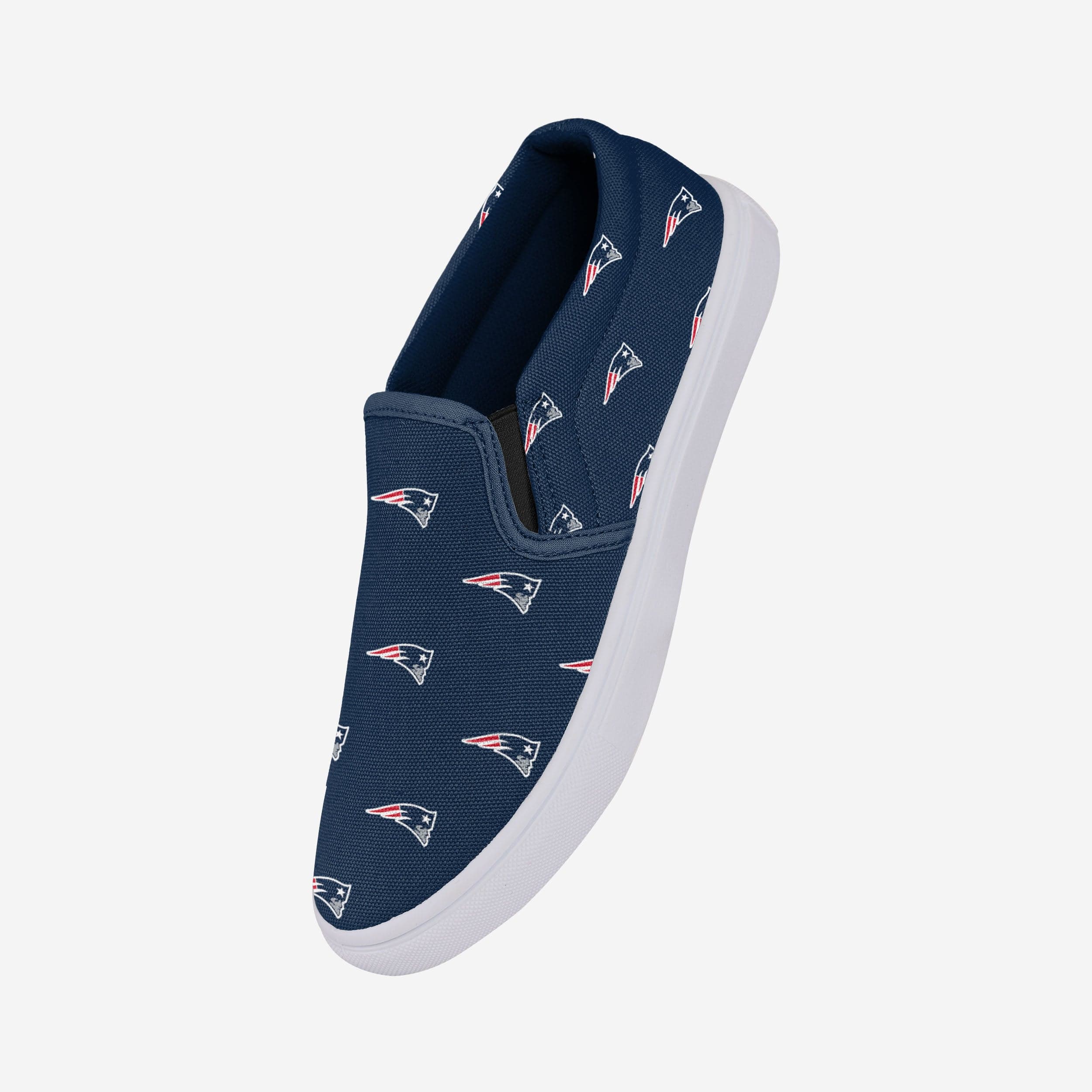 New England Patriots Womens Repeat Logo Slip On Canvas Shoe 2 New England Patriots Womens Repeat Logo Slip On Canvas Shoe